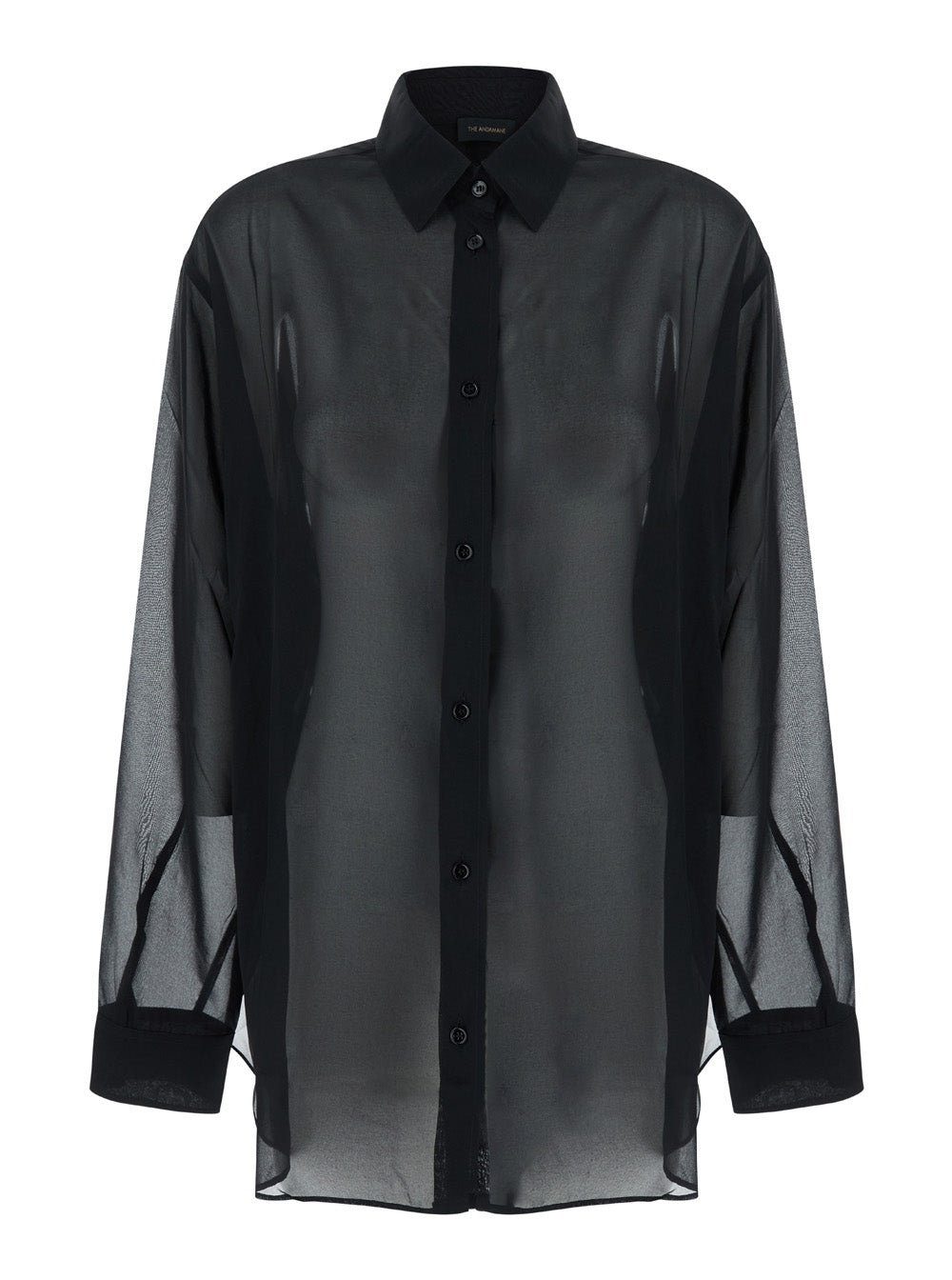 THE ANDAMANE - The Andamane Women Black Shirt With Buttons In Stretch Silk Woman - 1