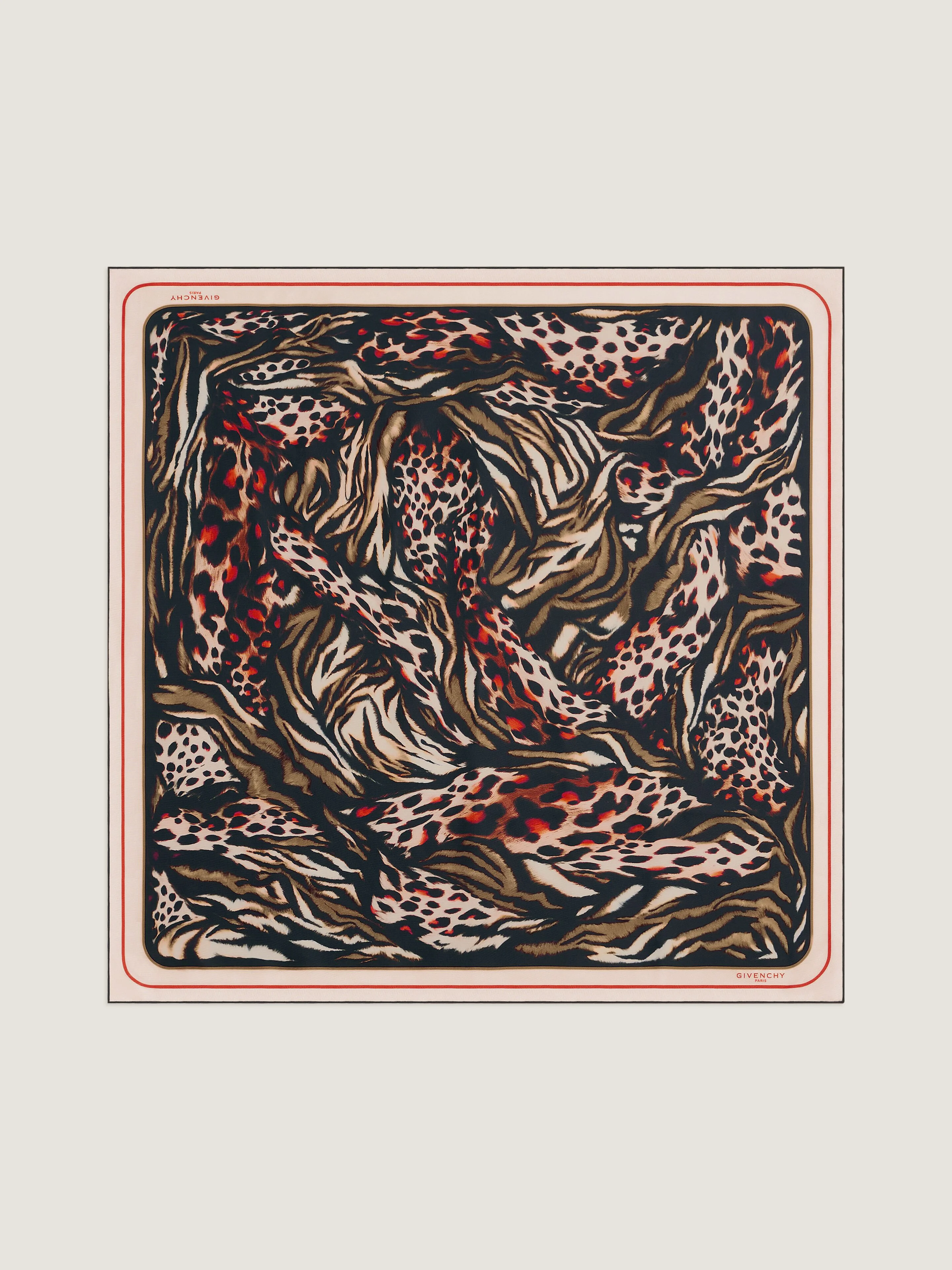 SQUARE IN SILK WITH ABSTRACT ANIMAL PRINT - 1