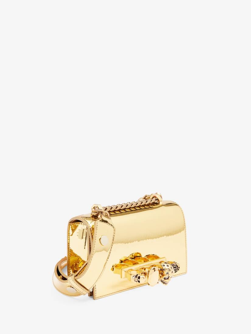 Women's The Biker Mini Jewelled Satchel in Gold - 2