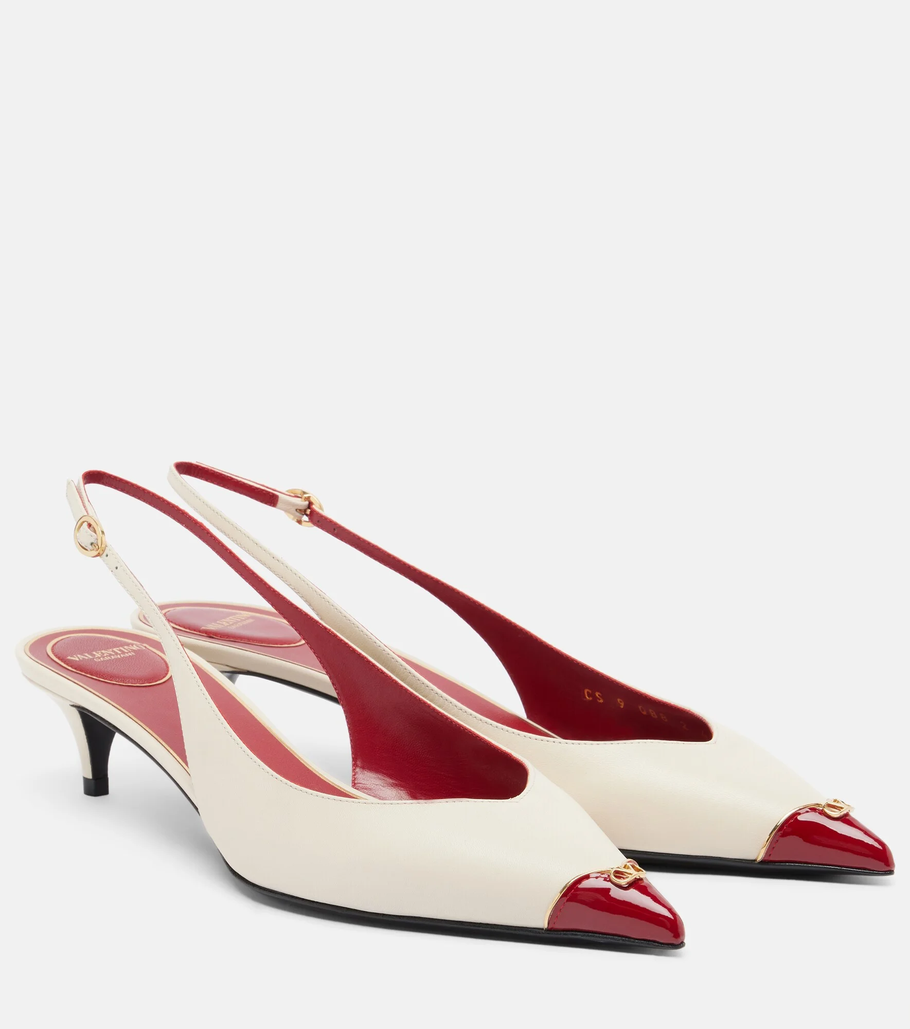 Heartip leather slingback pumps - 1