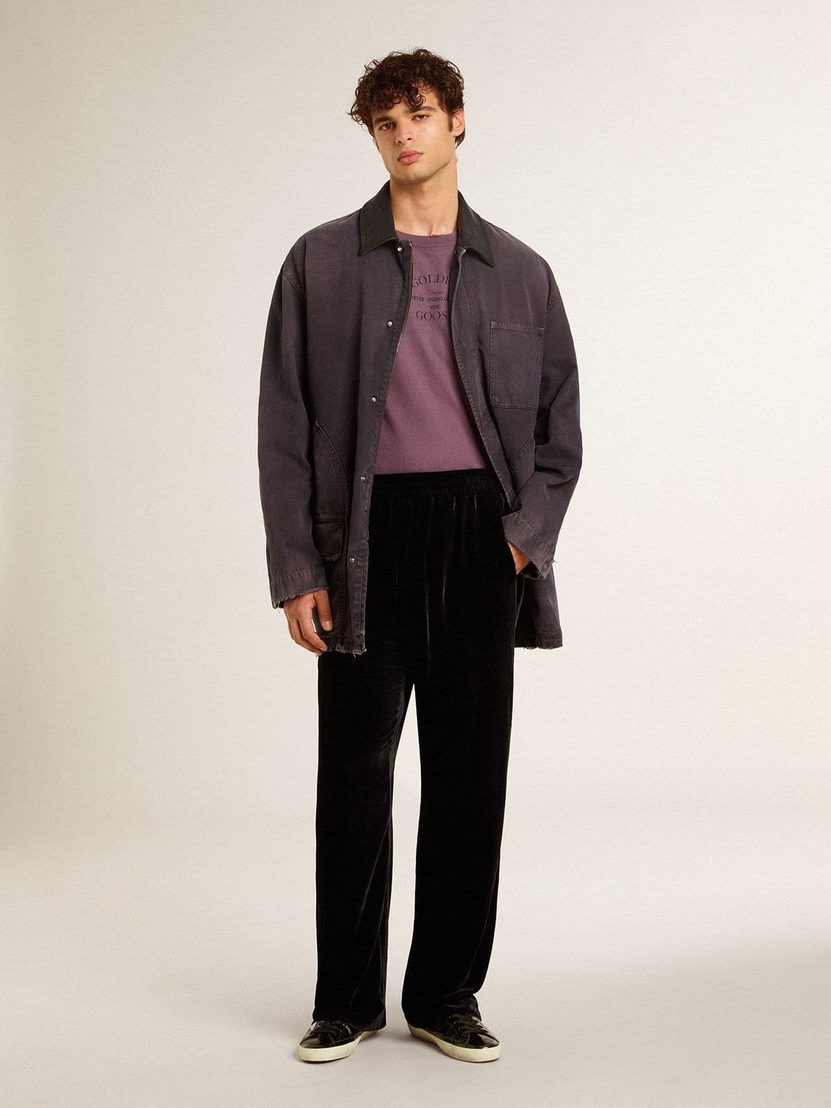 Men's Super-Star LTD in black patent leather with suede star and heel tab - 6