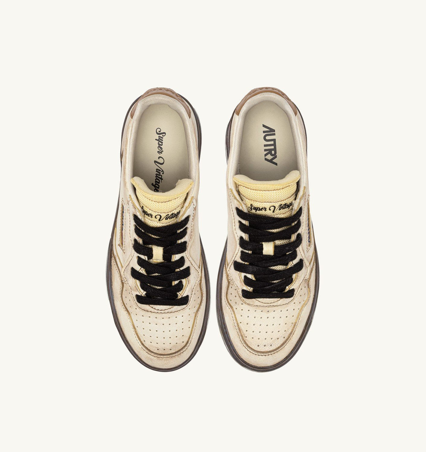 MEDALIST LOW SNEAKERS SUPER VINTAGE IN WHITE AND BROWN SUGAR LEATHER - 5