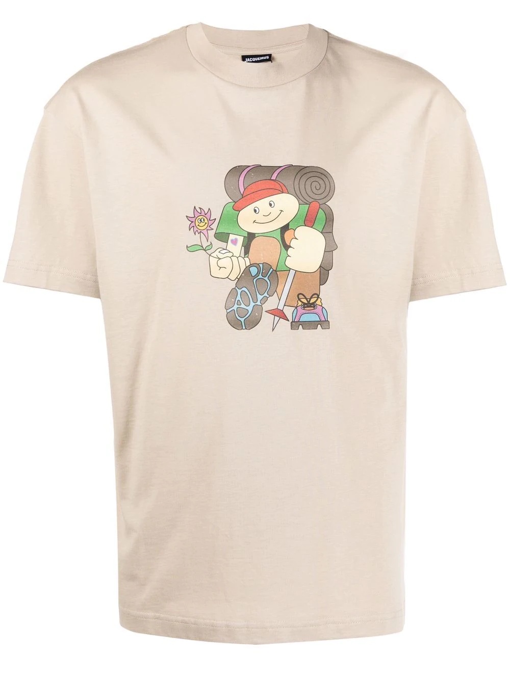 Treck-print short-sleeve T-shirt - 1