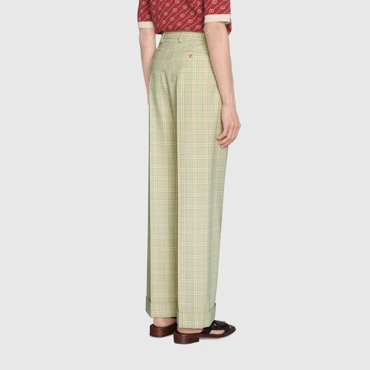 Tartan check wool pant - 4