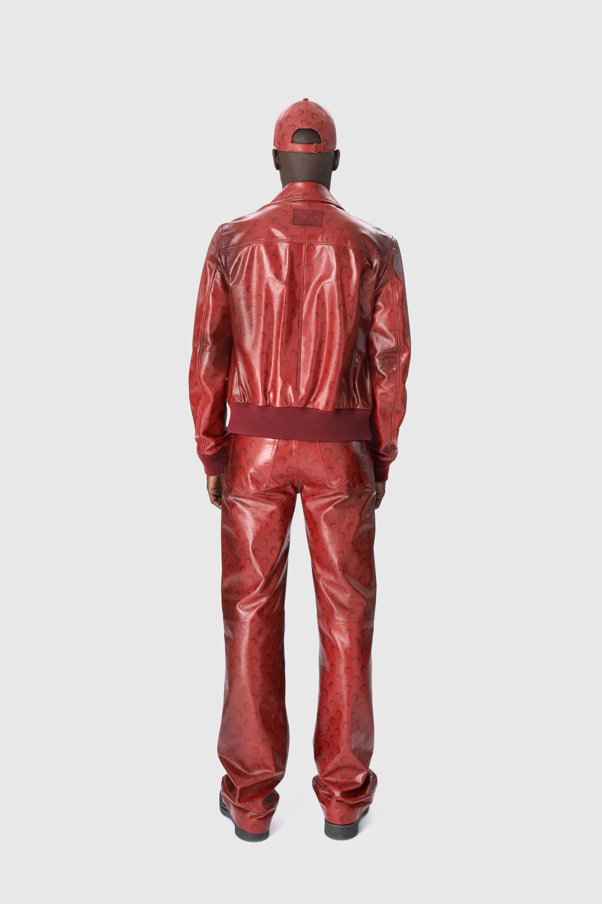 Moon Airbrushed Leather Bomber Jacket - 8