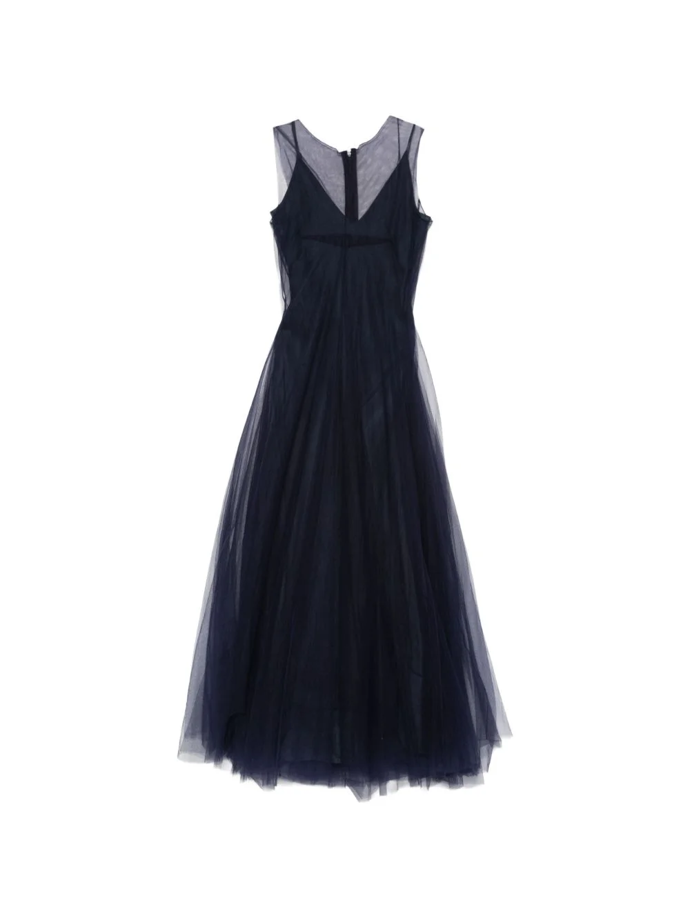 tulle-overlay sleeveless dress - 1