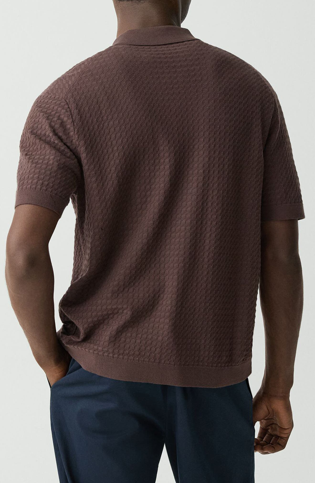 Theory Cairn Short Sleeve Organic Cotton Button-Up Shirt in Dark Mocha at Nordstrom - 3