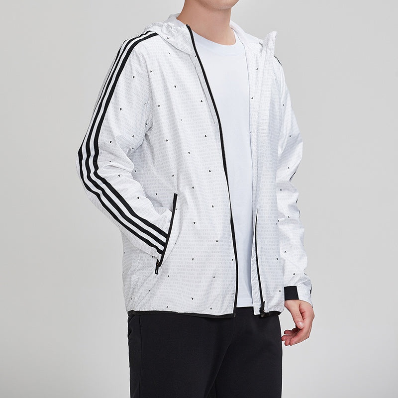 adidas Wb Aop 3s Woven Casual Sports Hooded Jacket White DW4622 - 5