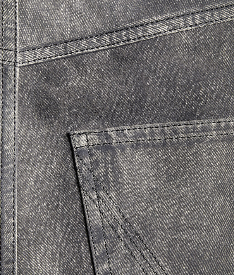 Printed Leather Boyfriend Fit Denim 5