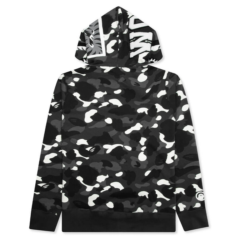 A BATHING APE® CITY CAMO SHARK FULL ZIP HOODIE - BLACK outlook