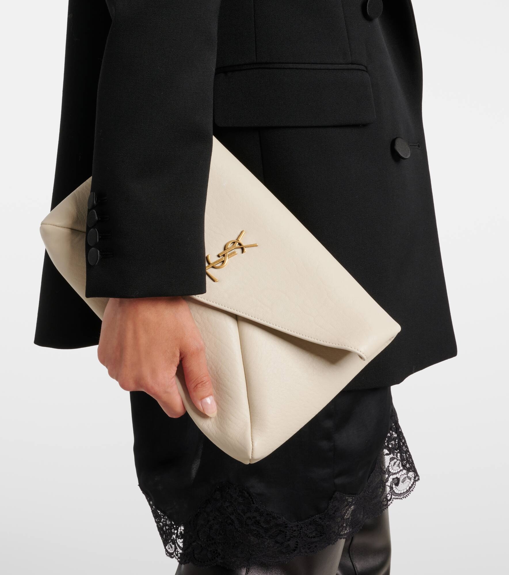 Cassandre Large leather clutch - 2