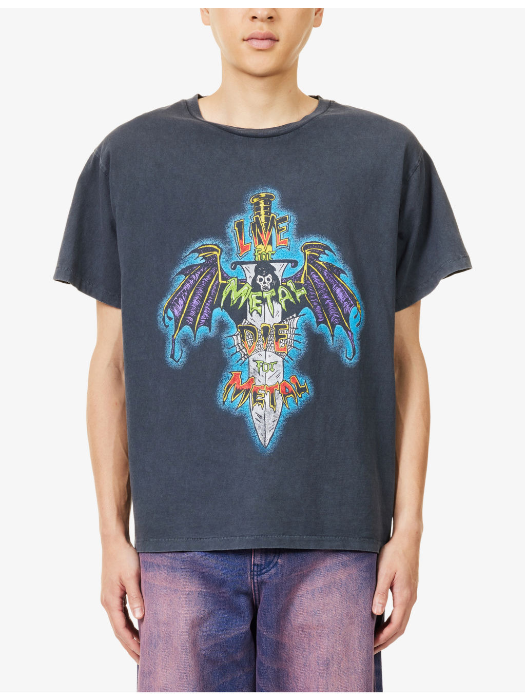 Live for Metal Crewneck Cotton-Jersey T-Shirt - 3