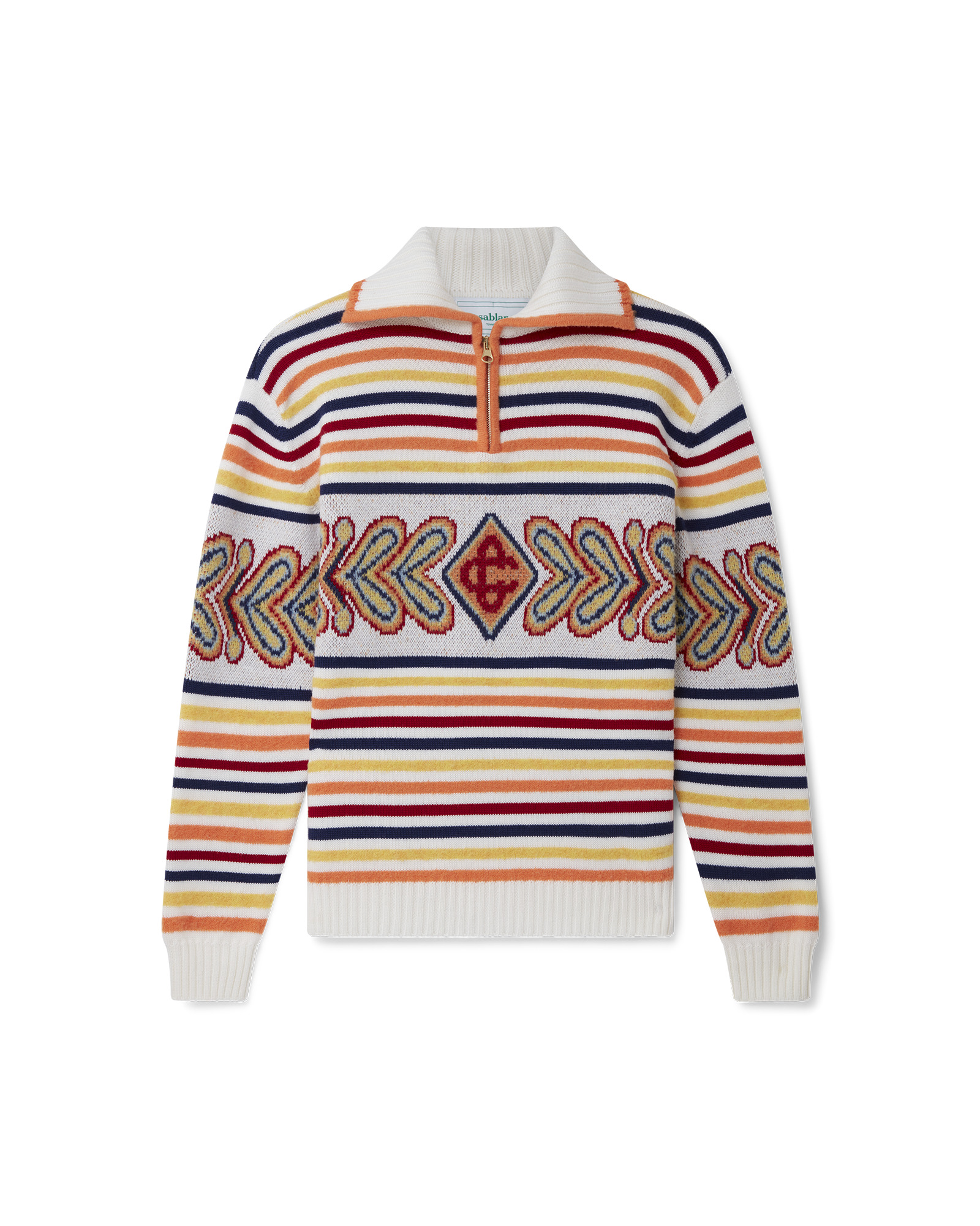 Multicolour Zip Up Diamond Jumper - 1