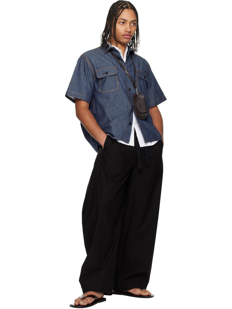 sacai Black Cotton Typewriter Trousers outlook