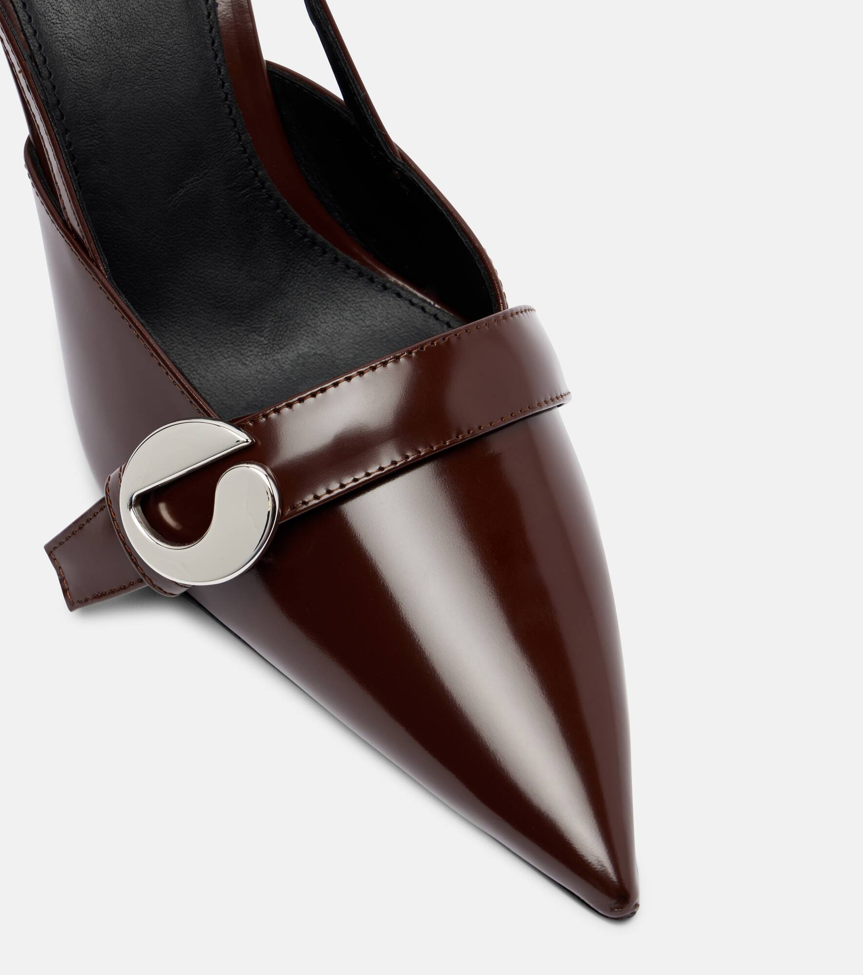 Belt Stiletto leather slingback pumps - 5