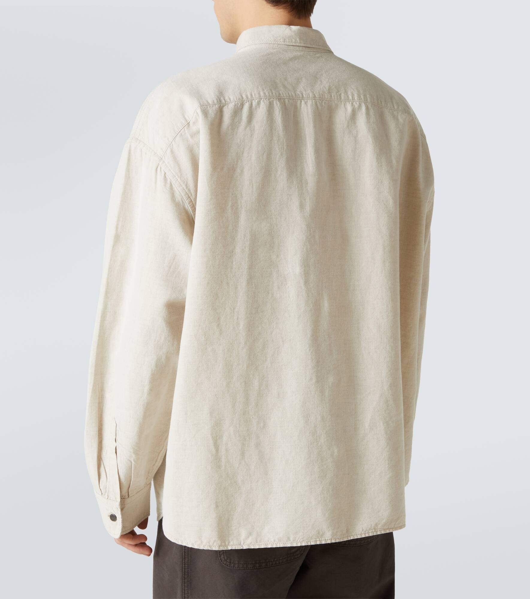 Cotton and linen chambray shirt - 4