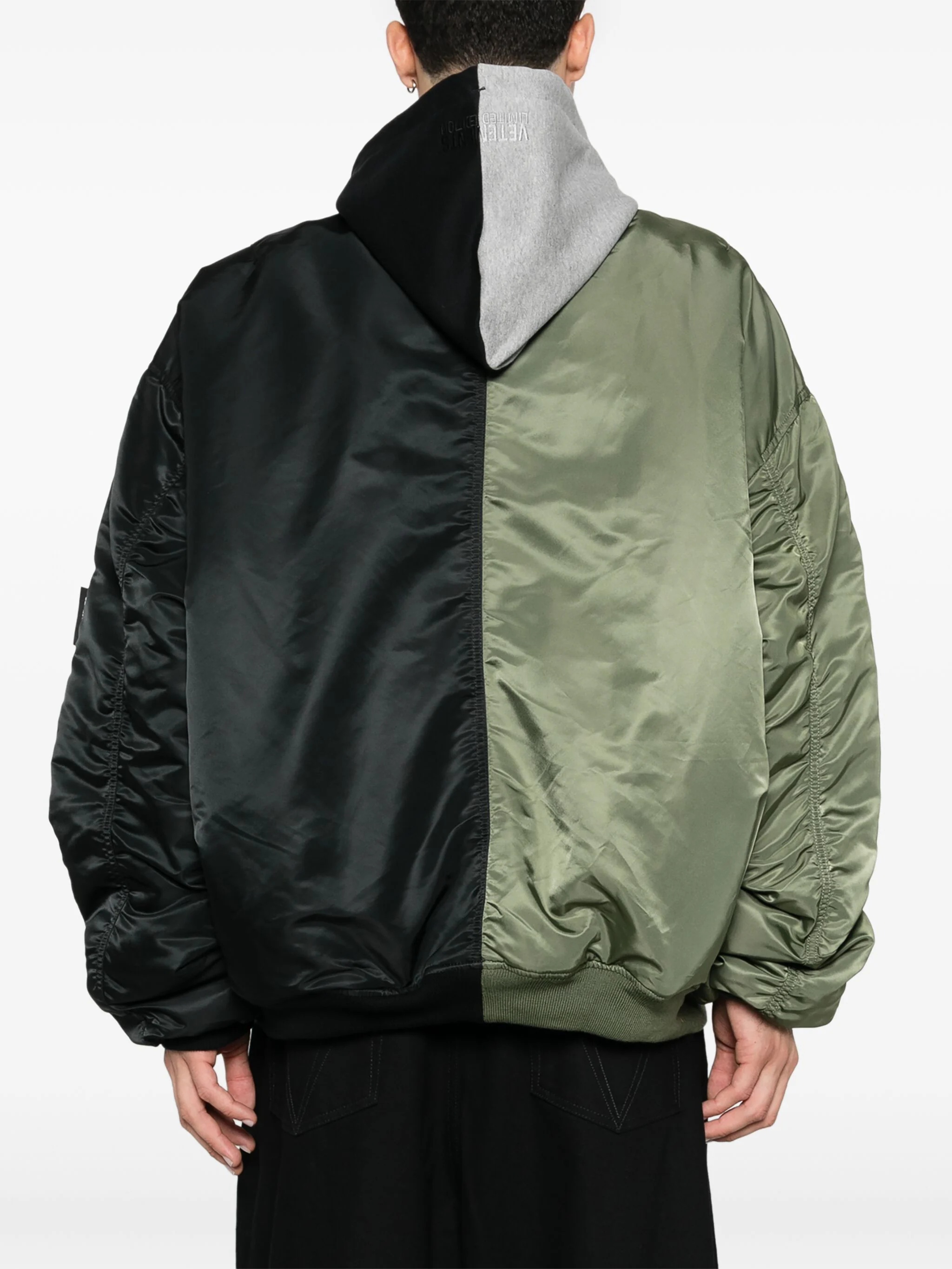 VETEMENTS Unisex Split Hooded Bomber Jacket - 2