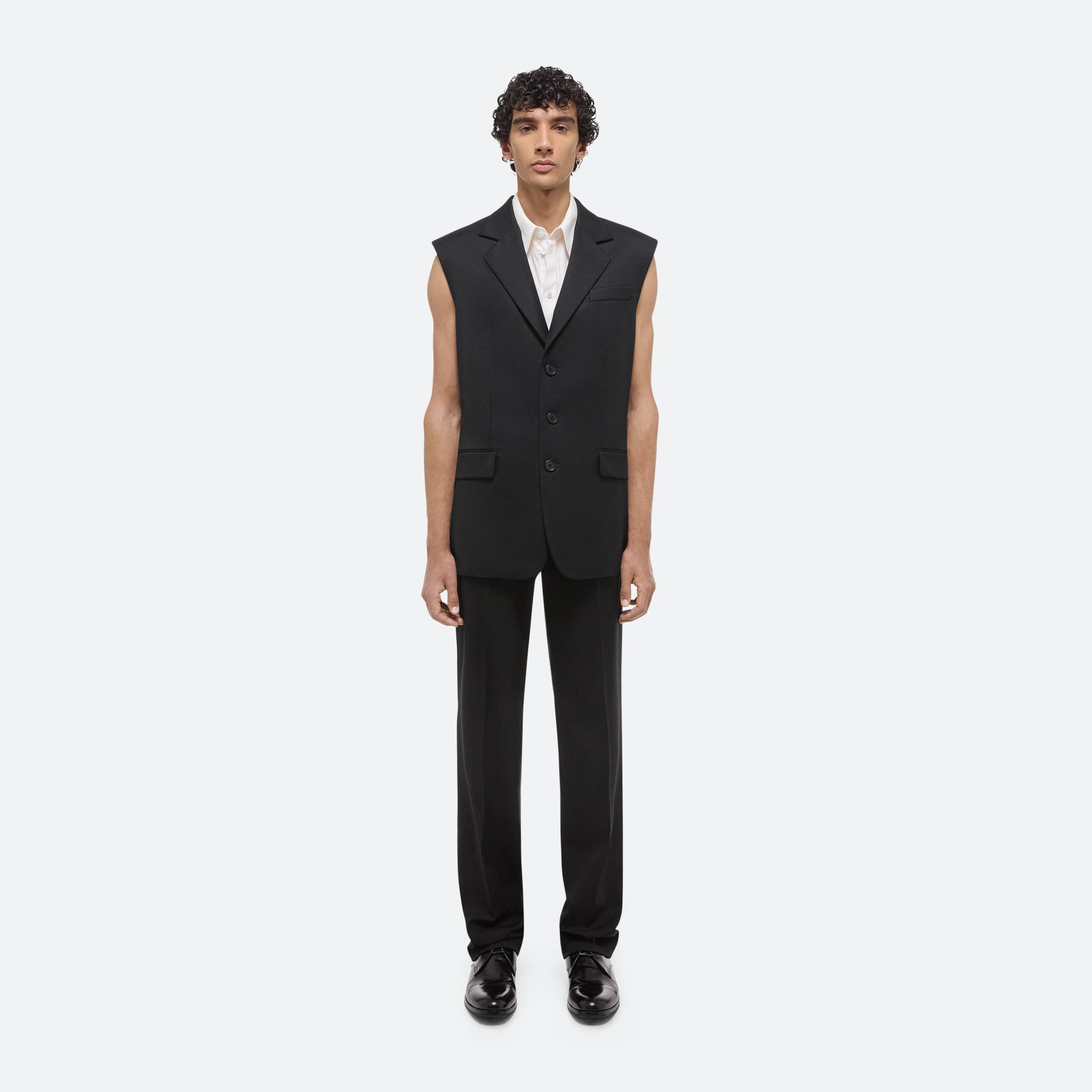 VIRGIN WOOL SLEEVELESS BLAZER - 3