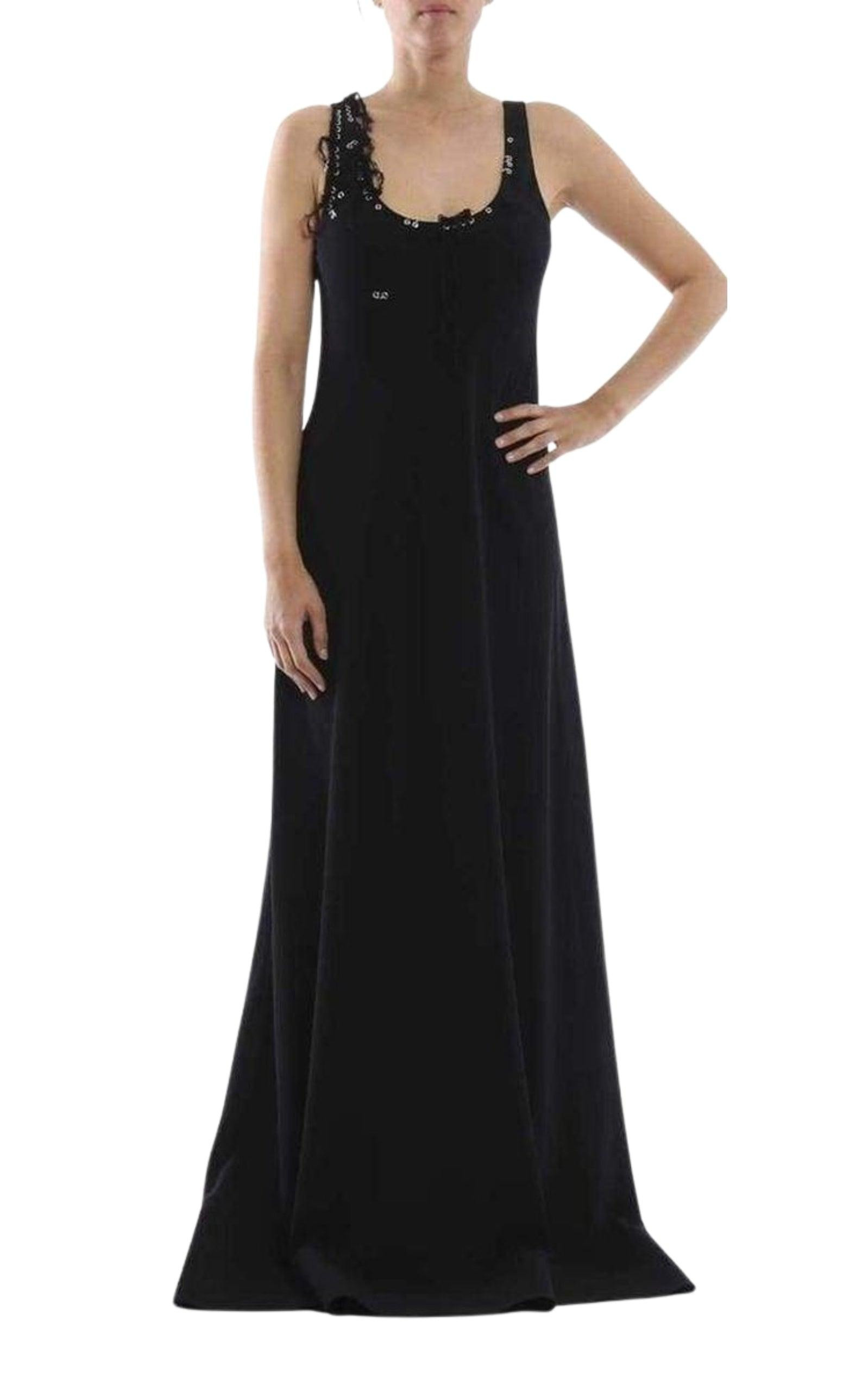 Crepe Satin Long Dress - 2