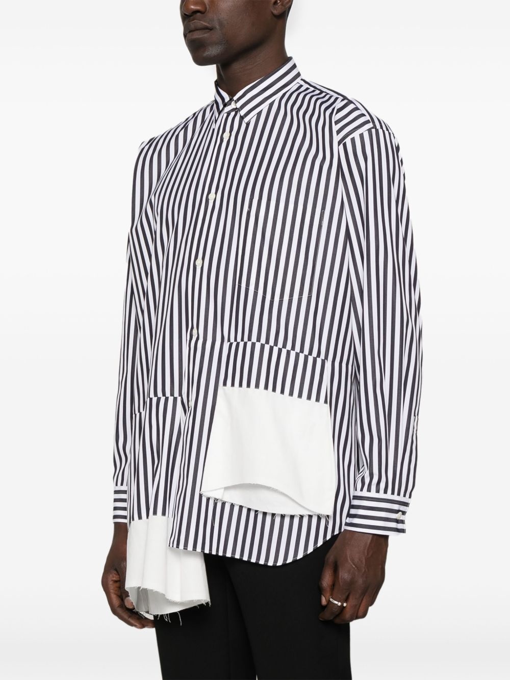 asymmetric striped shirt - 3