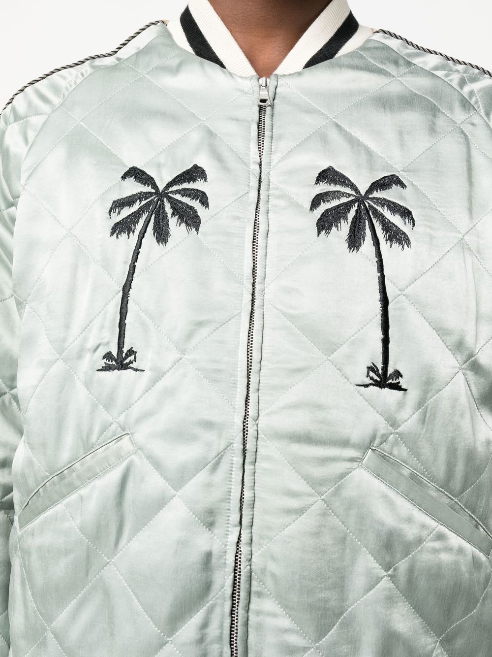 embroidered-motif quilted jacket - 5