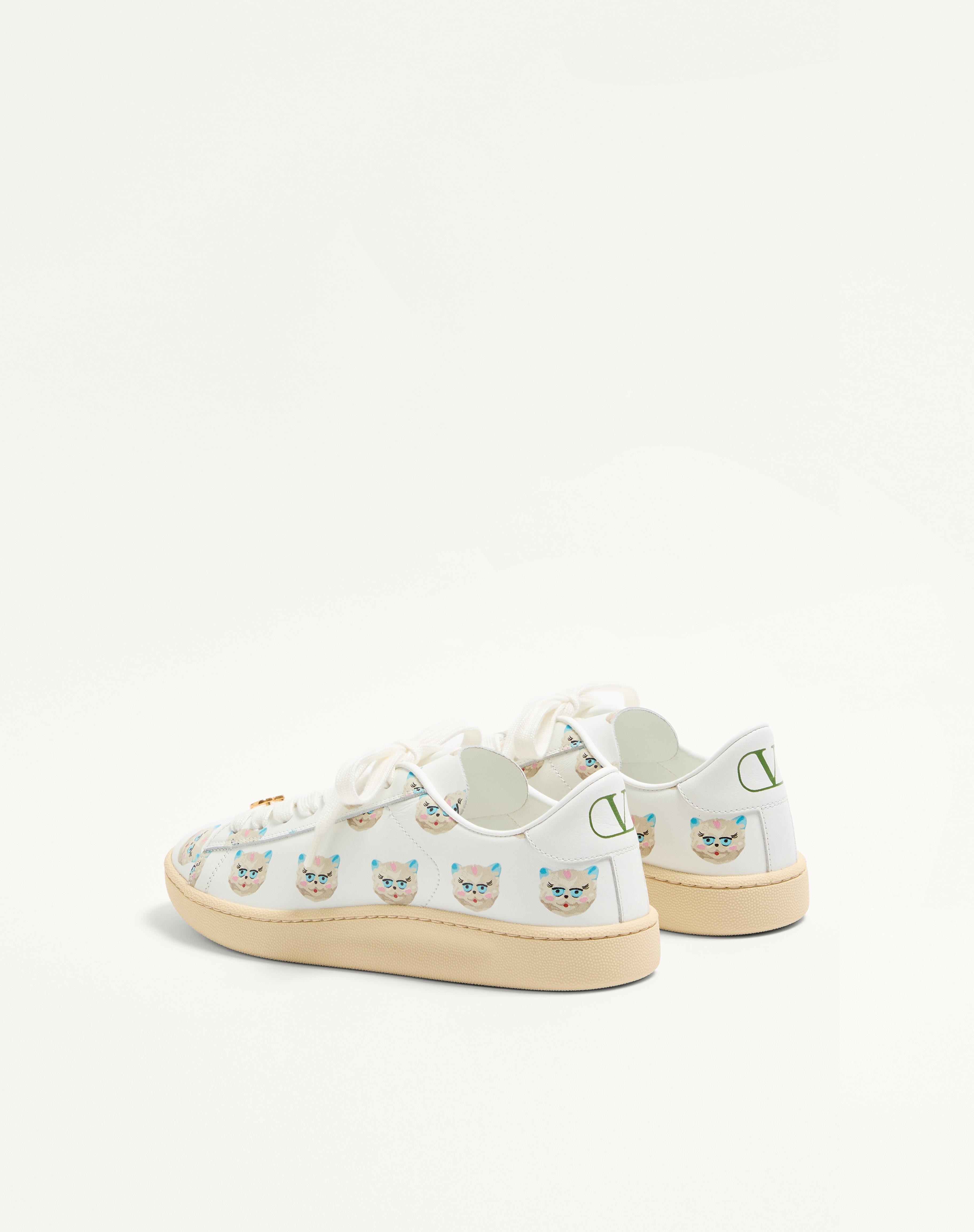 ROYCO SNEAKER IN NAPPA CALFSKIN WITH LE CHAT DE LA MAISON MOTIF - 6