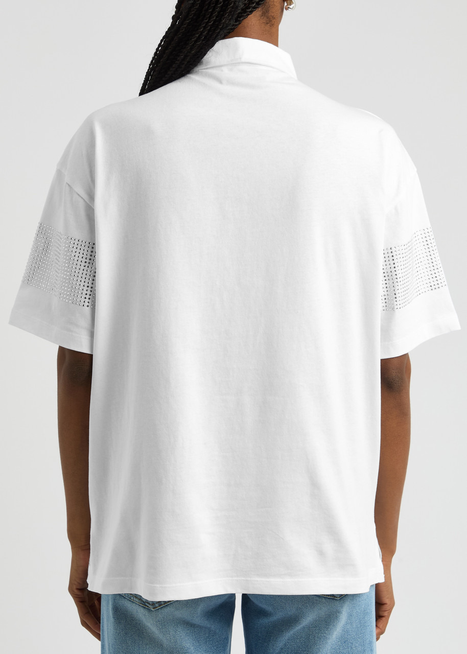 Coperni Crystal-embellished Cotton Polo Shirt - 3