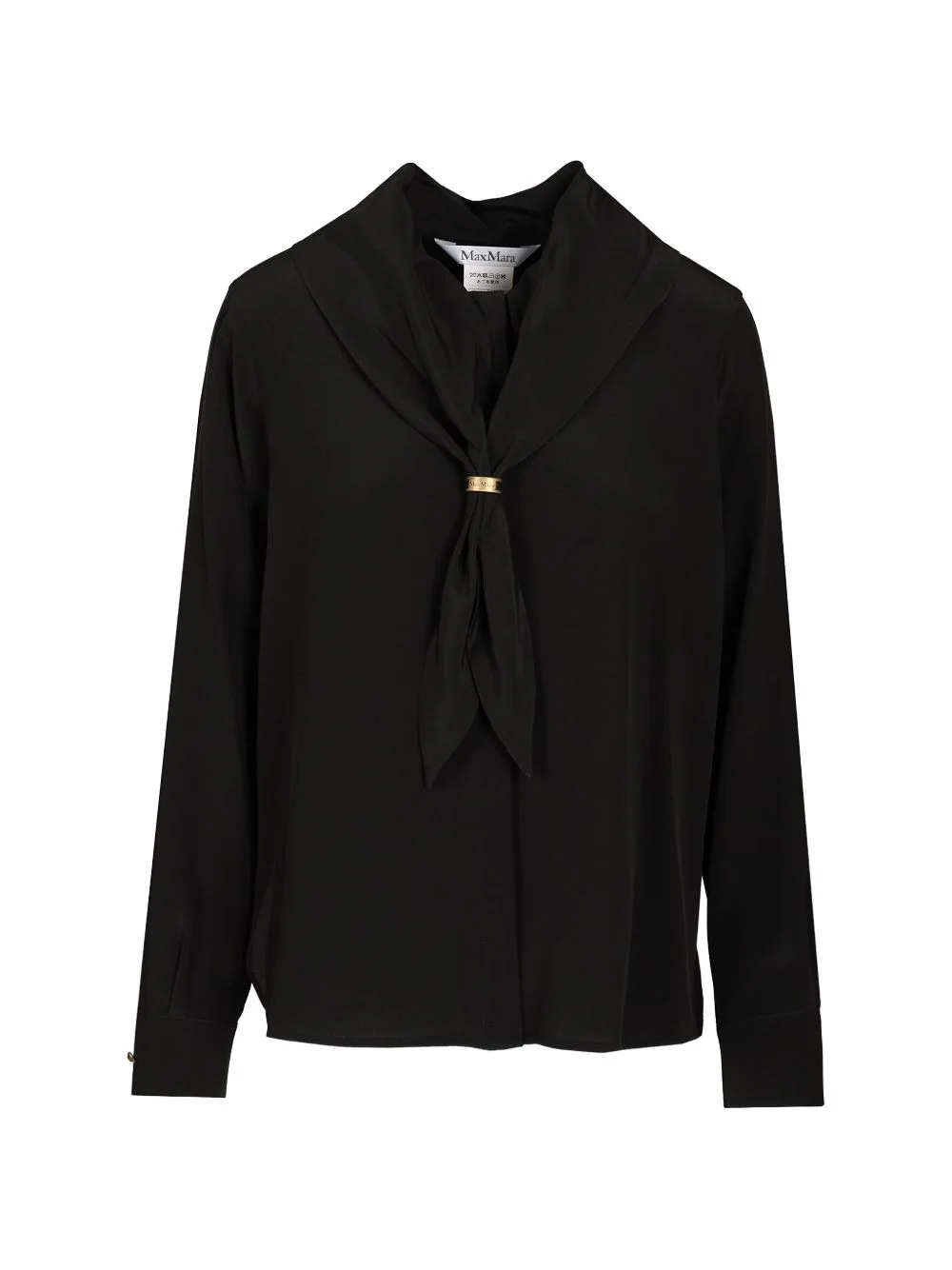 silk scarf-detail shirt - 1