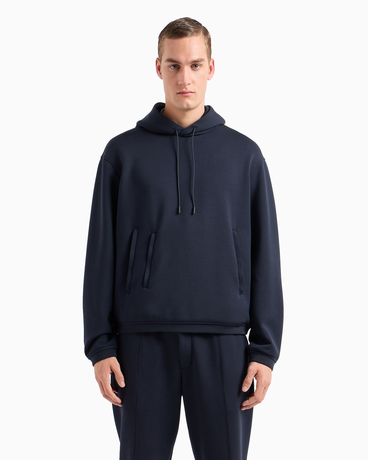 Travel Essentials modal-blend double jersey hooded sweatshirt - 2