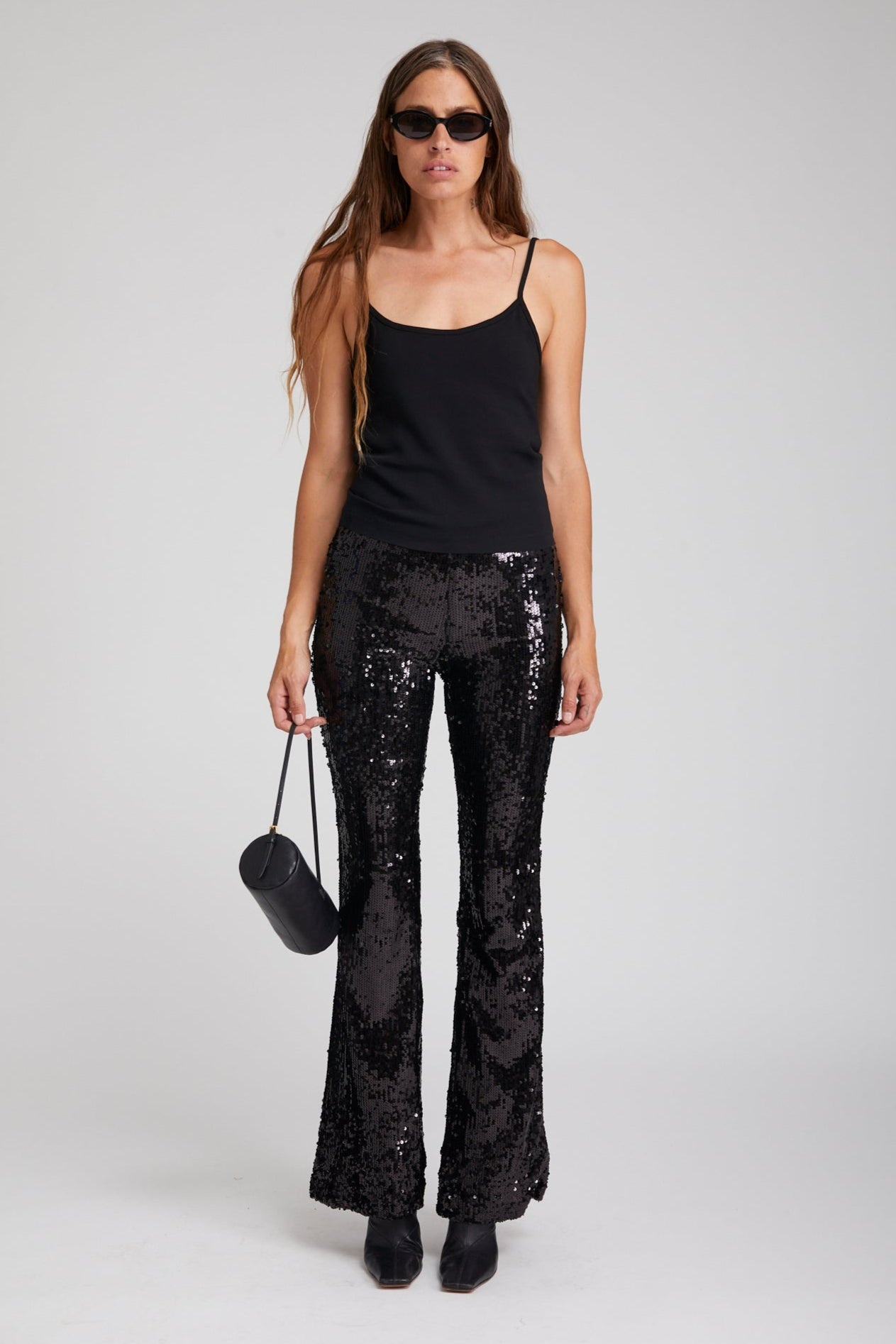 BLACK CREPE SCOOP NECK CAMI - 3