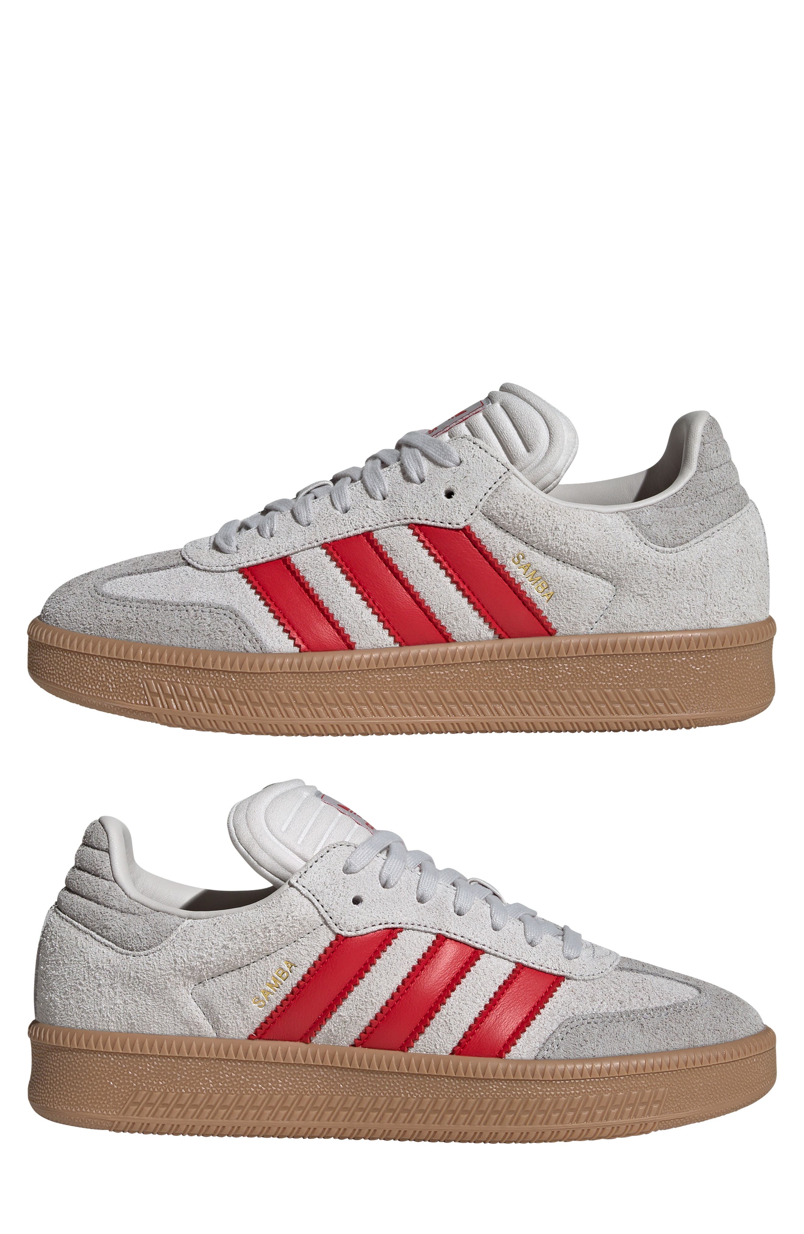 adidas Gender Inclusive Samba XLG Sneaker in Grey/Better Scarlet/Gum at Nordstrom - 9