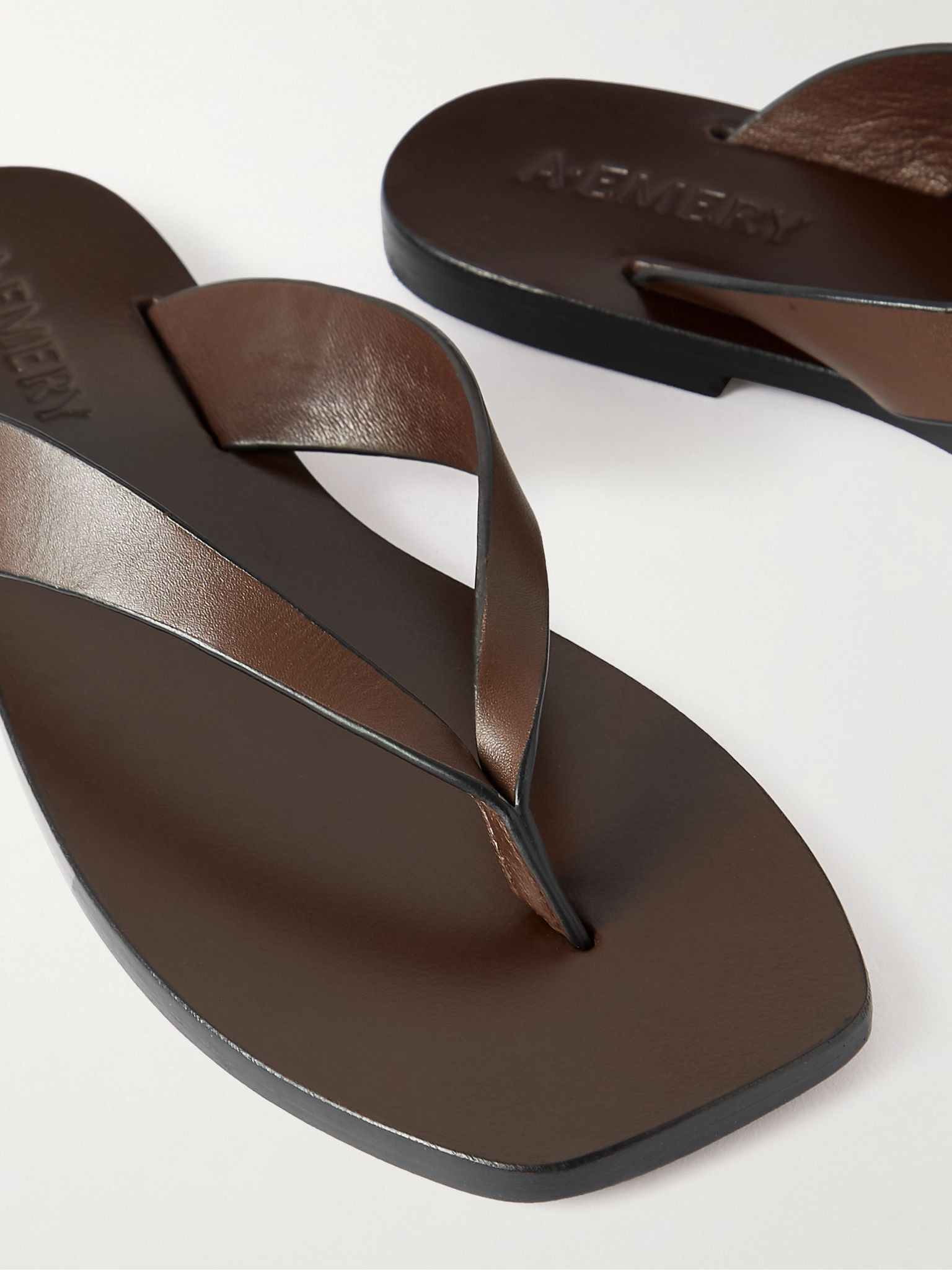 Kinto leather flip flops Brown - 4