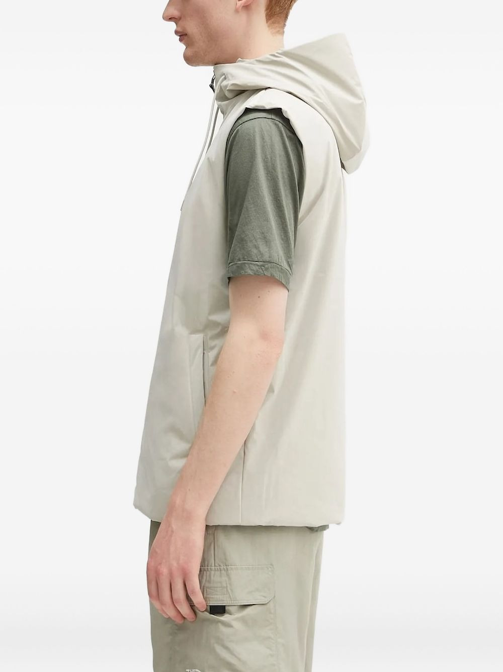 hooded fleece-sleeve jacket - 3
