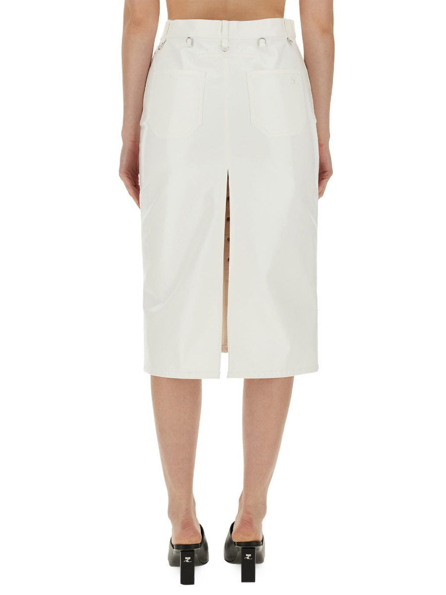 Courreges Women Skirt With Buttons - 3