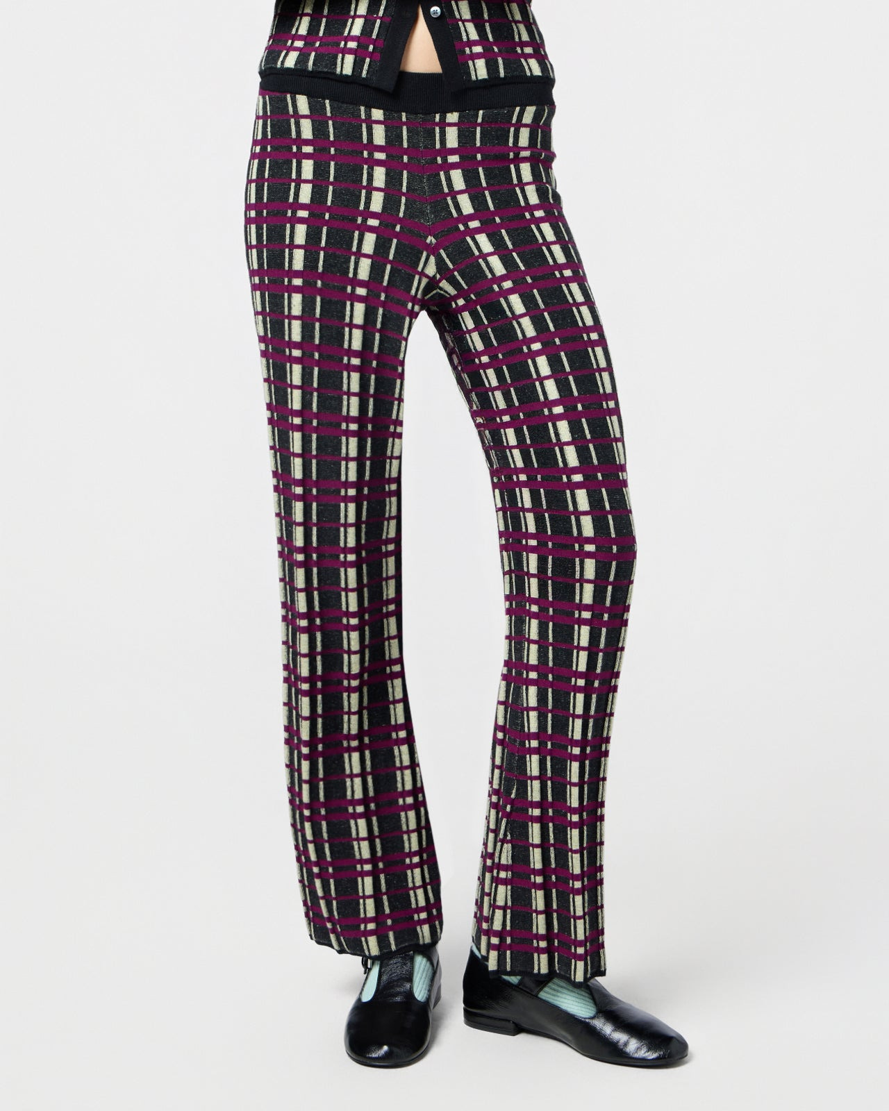 Plaid Flare Pant - 4