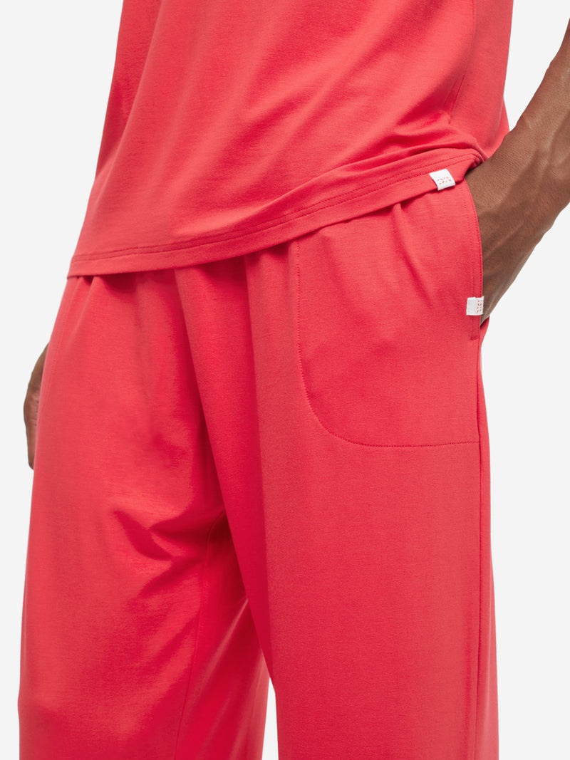 Men's Lounge Trousers Basel Micro Modal Stretch London Red - 7