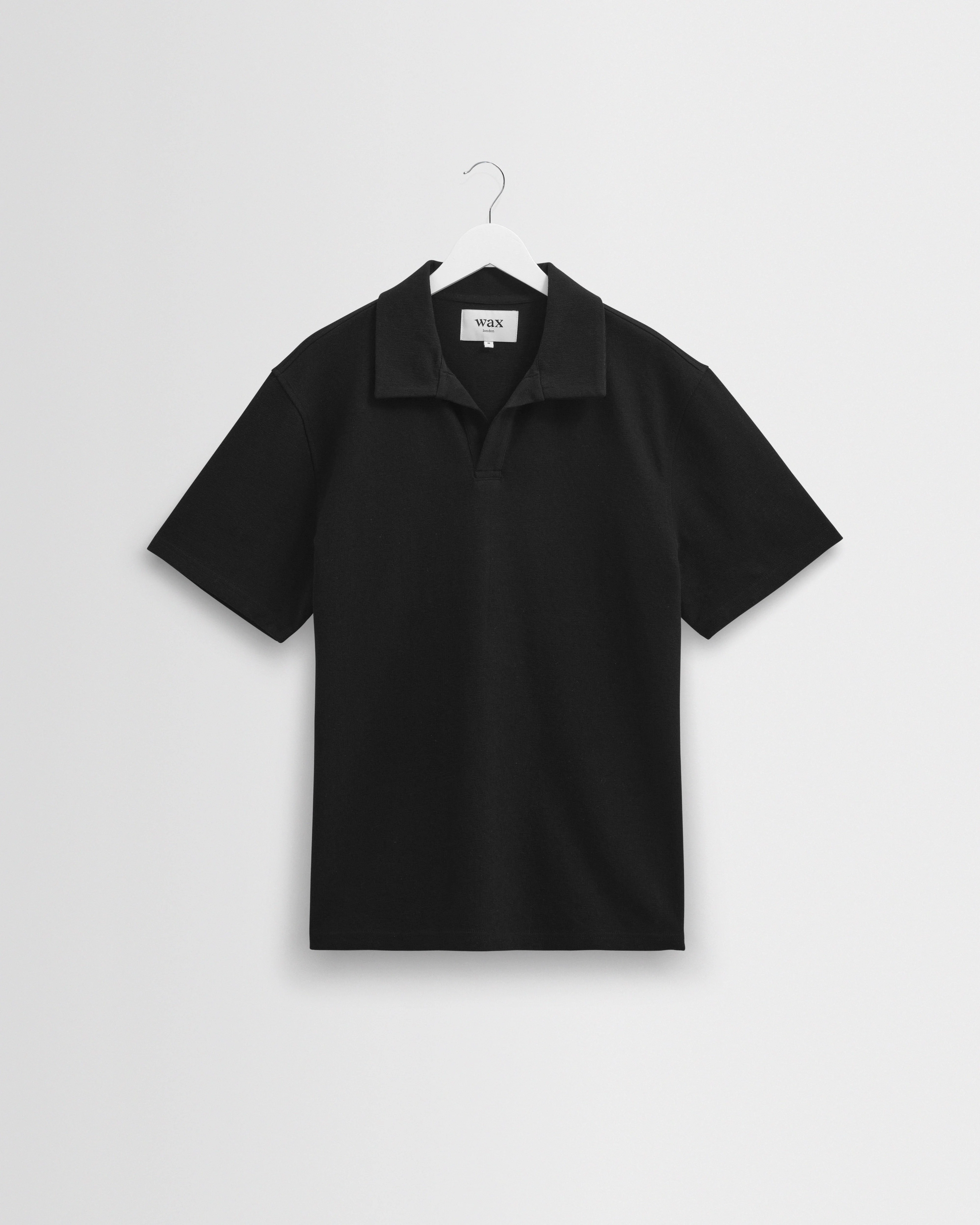 Atwood - Black Textured Organic Cotton Polo Shirt - 1
