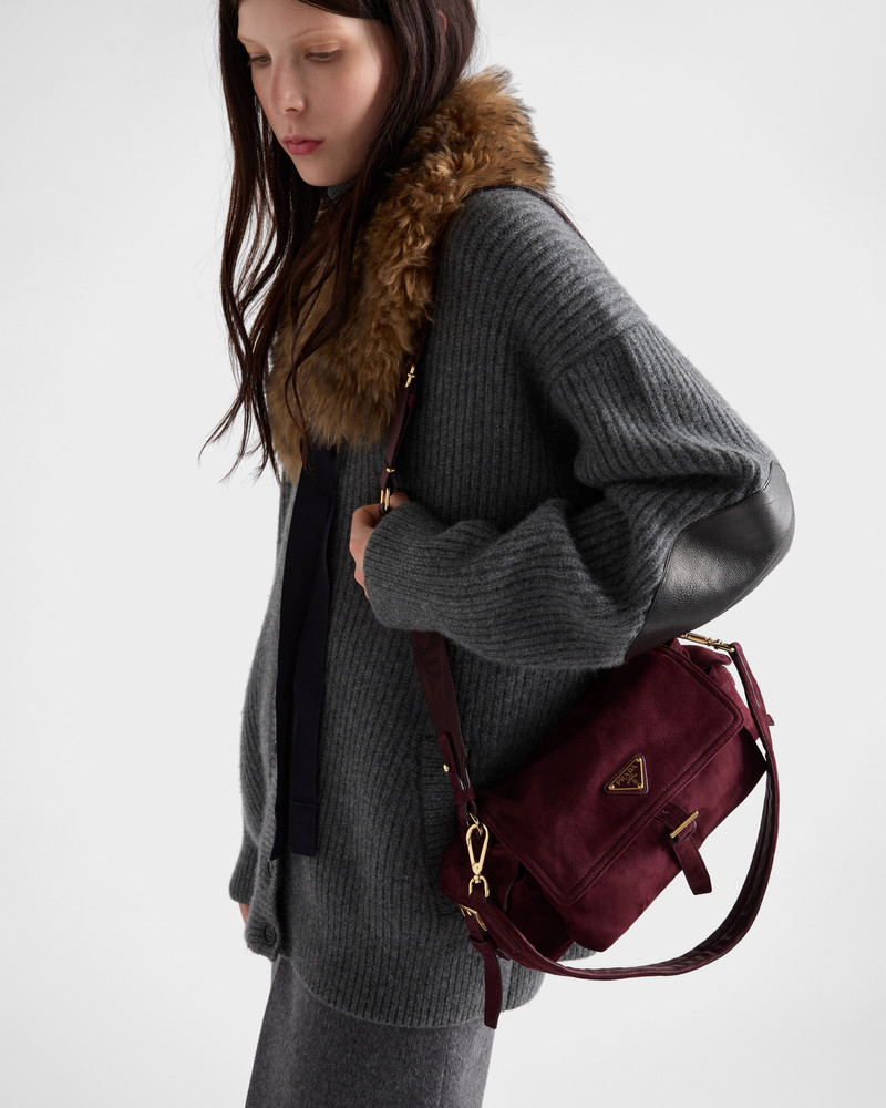 Prada Prada Explore medium suede shoulder bag outlook