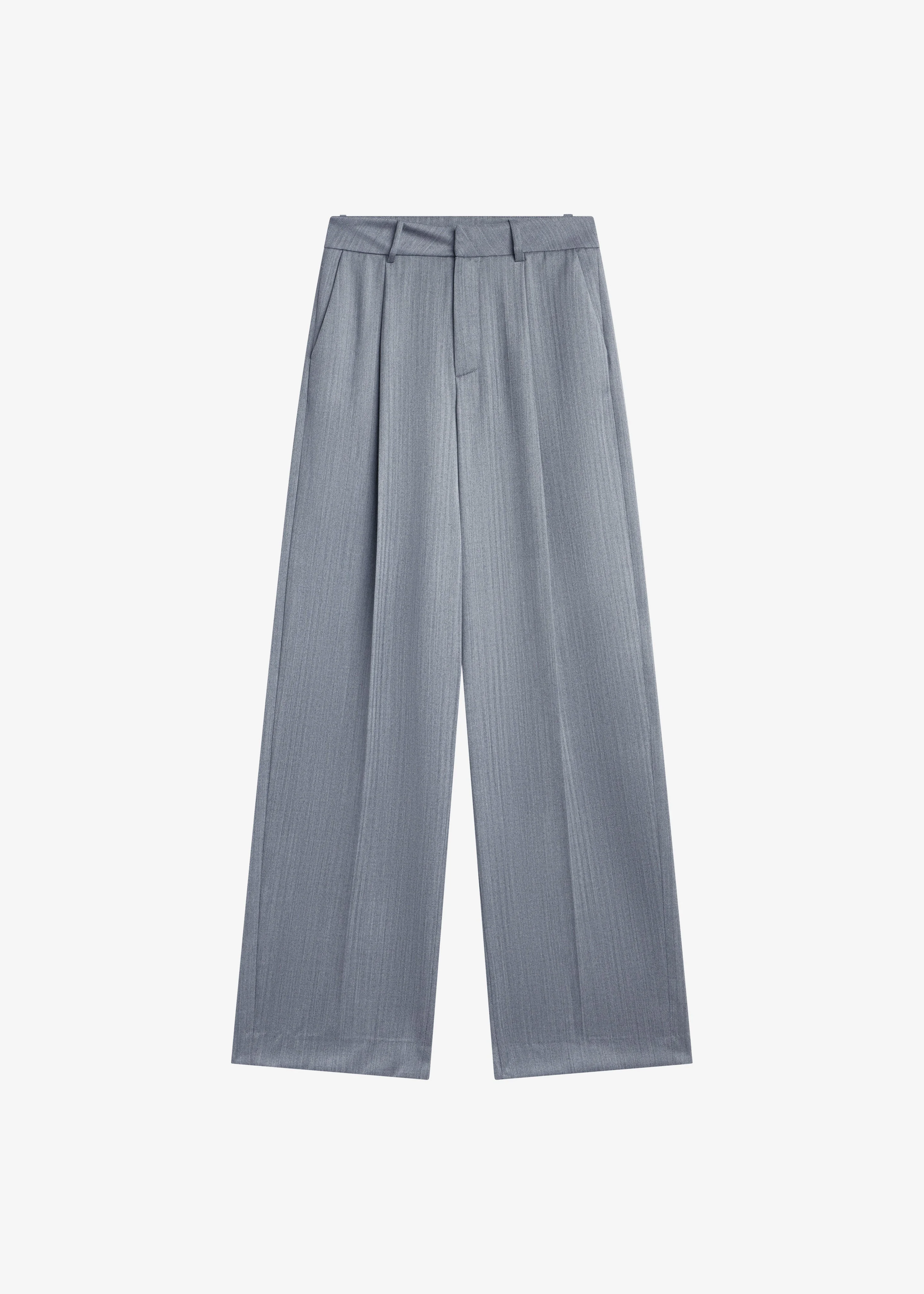 Milena Chevron Tailored Trousers - Grey - 1