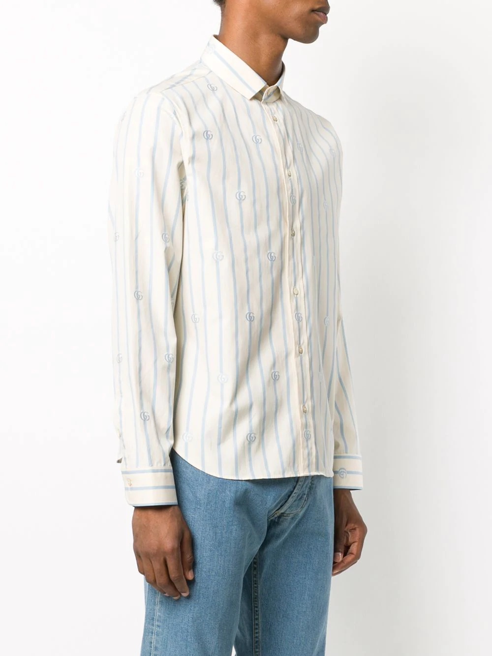 striped logo print shirt - 3