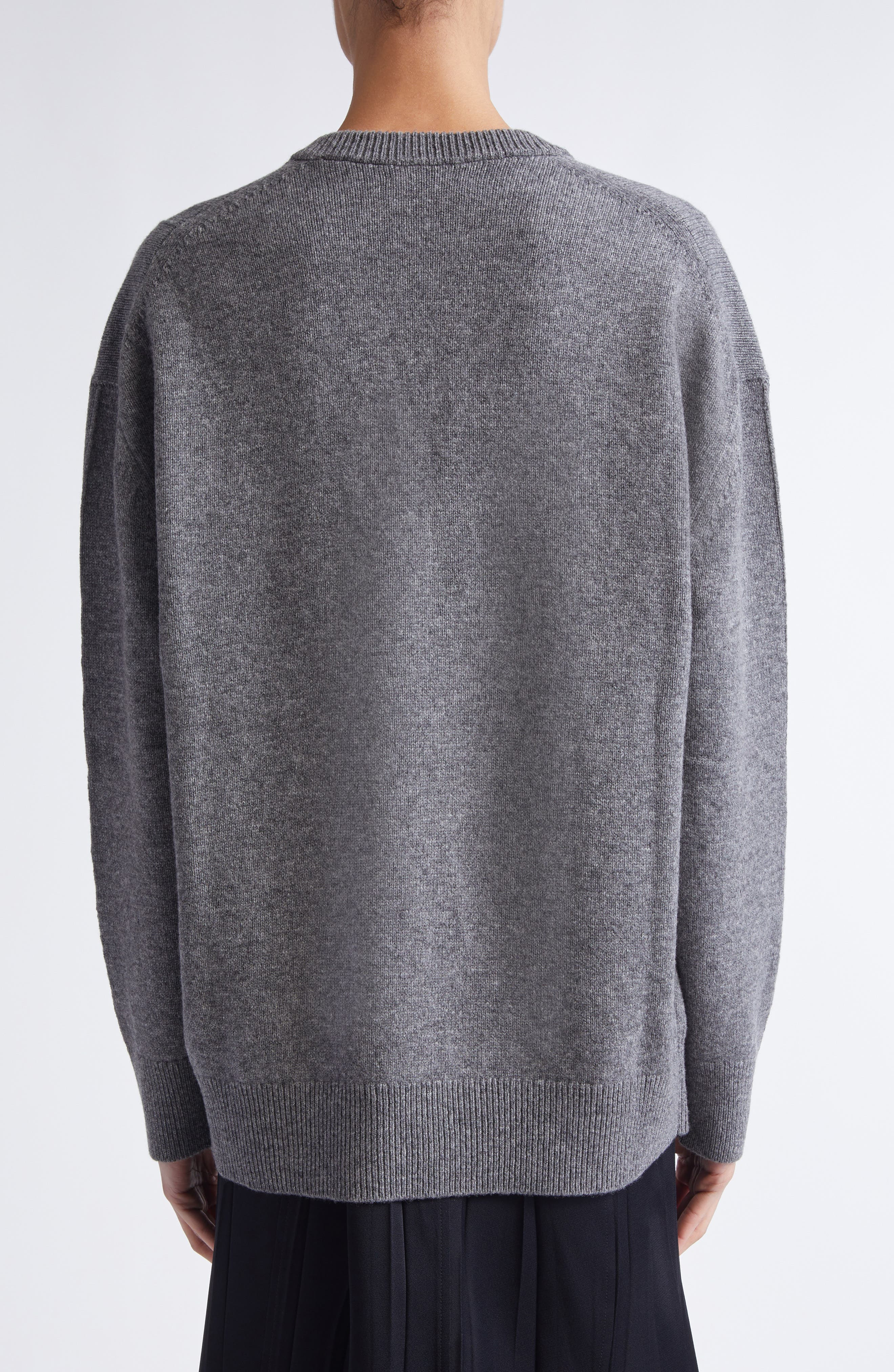 Jil Sander Wool & Cashmere V-Neck Sweater in Basalt at Nordstrom - 3