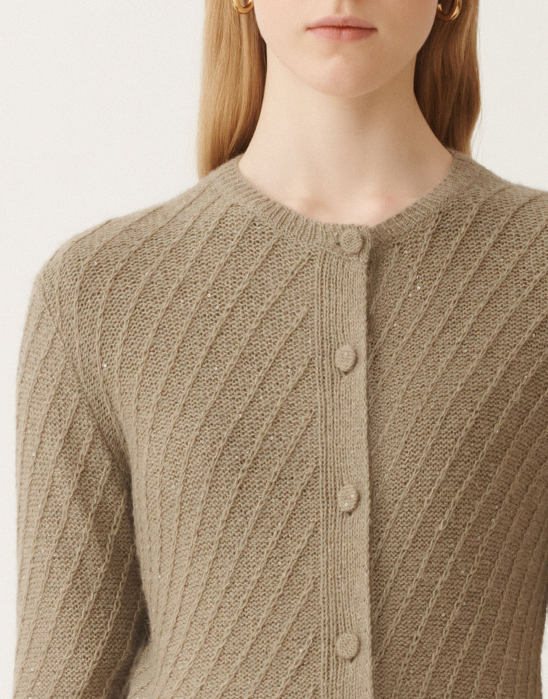Wool and silk cardigan with sequins 5