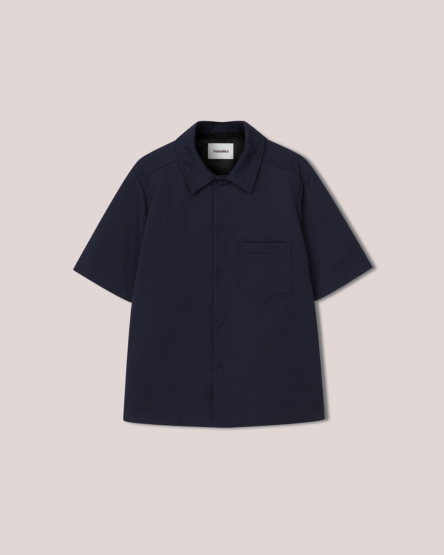 MEES - Tech-twill boxy fit shirt - Navy - 1
