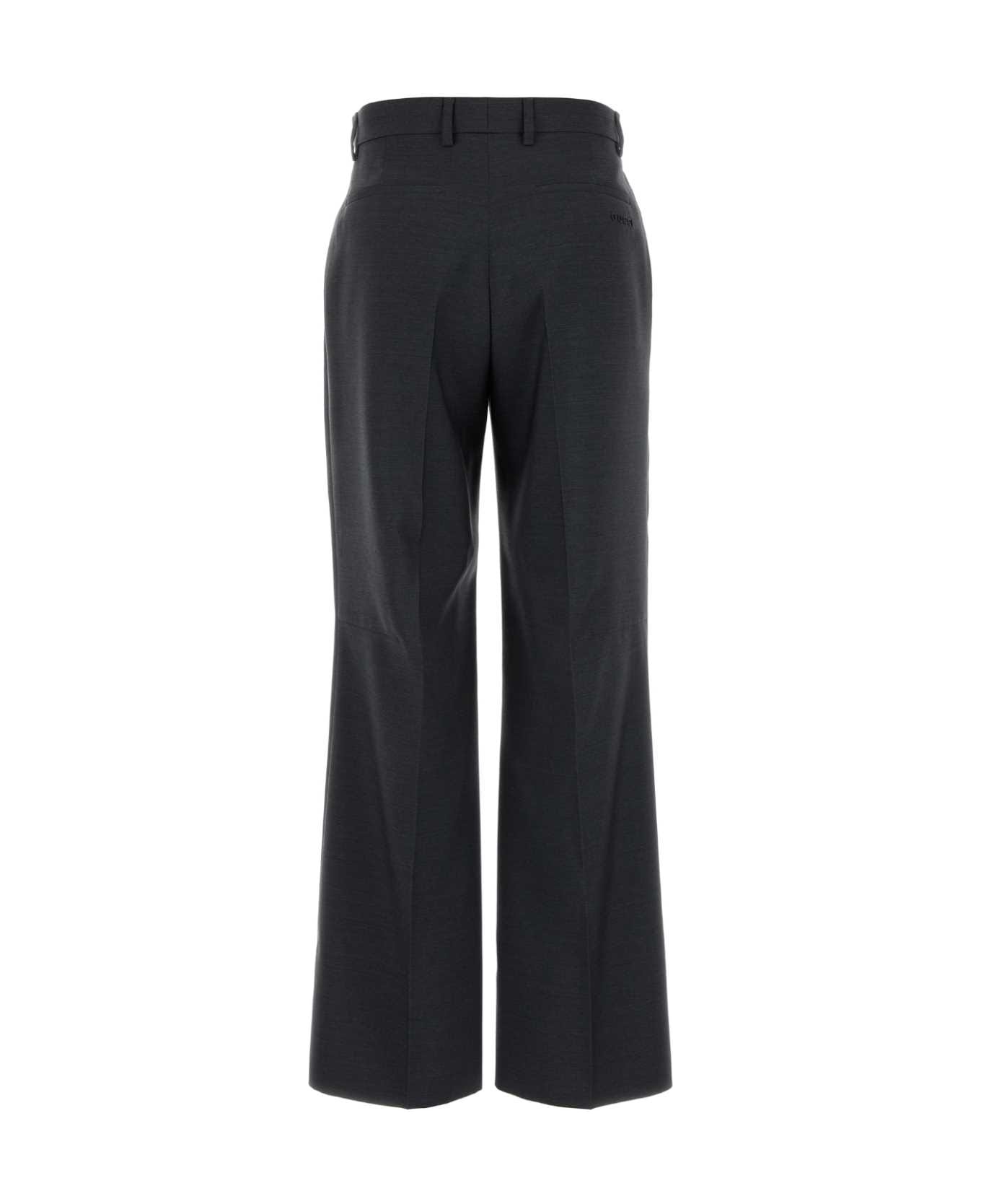 パンツ GUCCI GRAPHITE WOOL PANT GG pied-de-poule wool leisure pants in light blue and