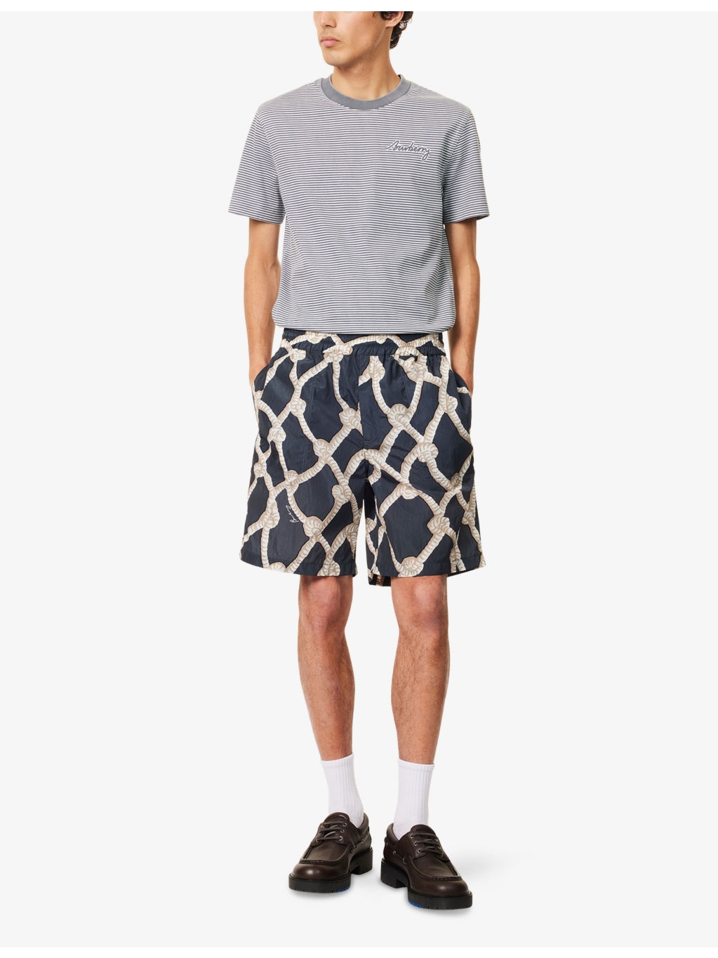 Graphic-Print Logo-Print Woven Shorts - 2