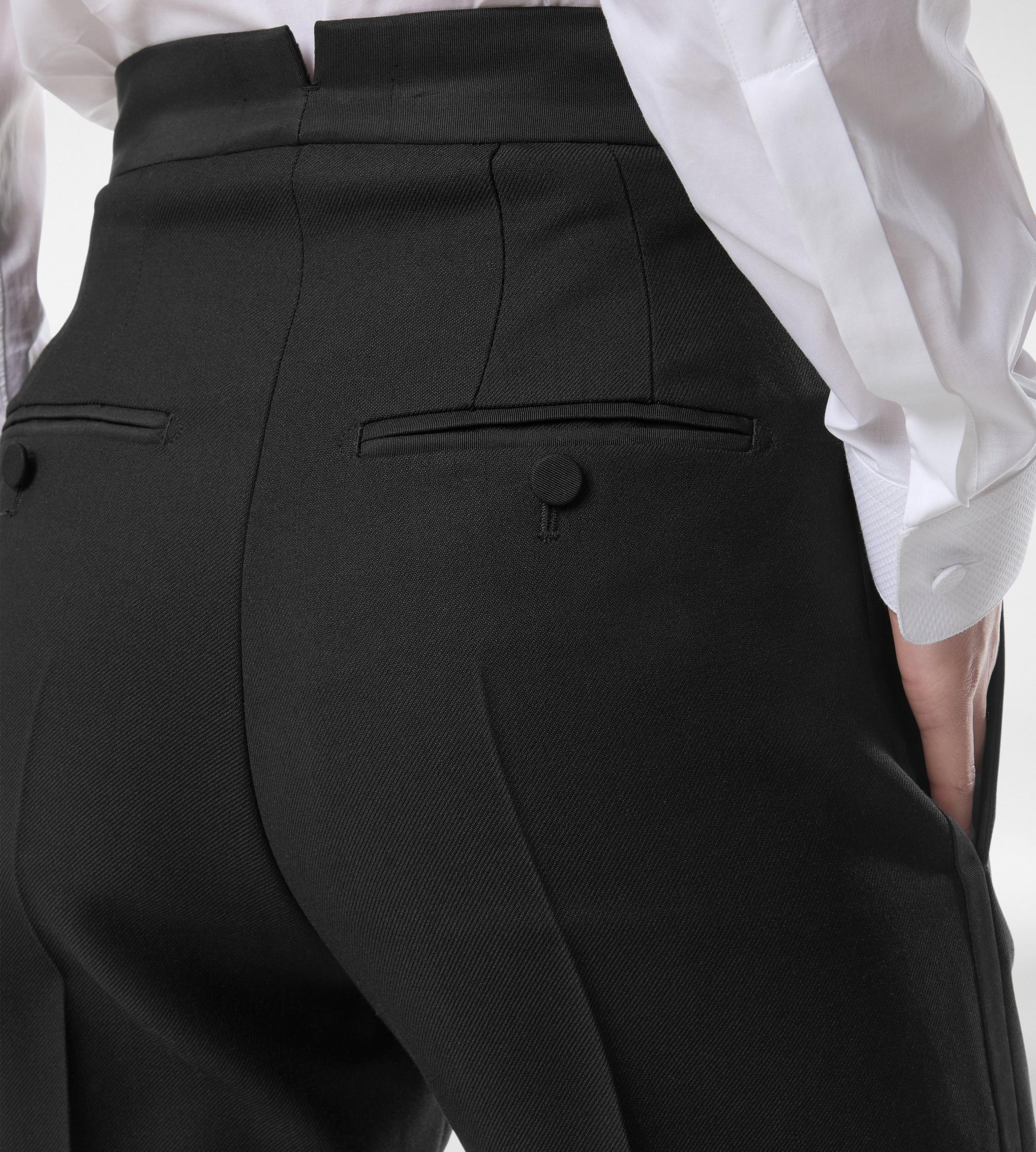 WOOL SILK BLEND HIGH-WAISTED TUXEDO PANTS - 2