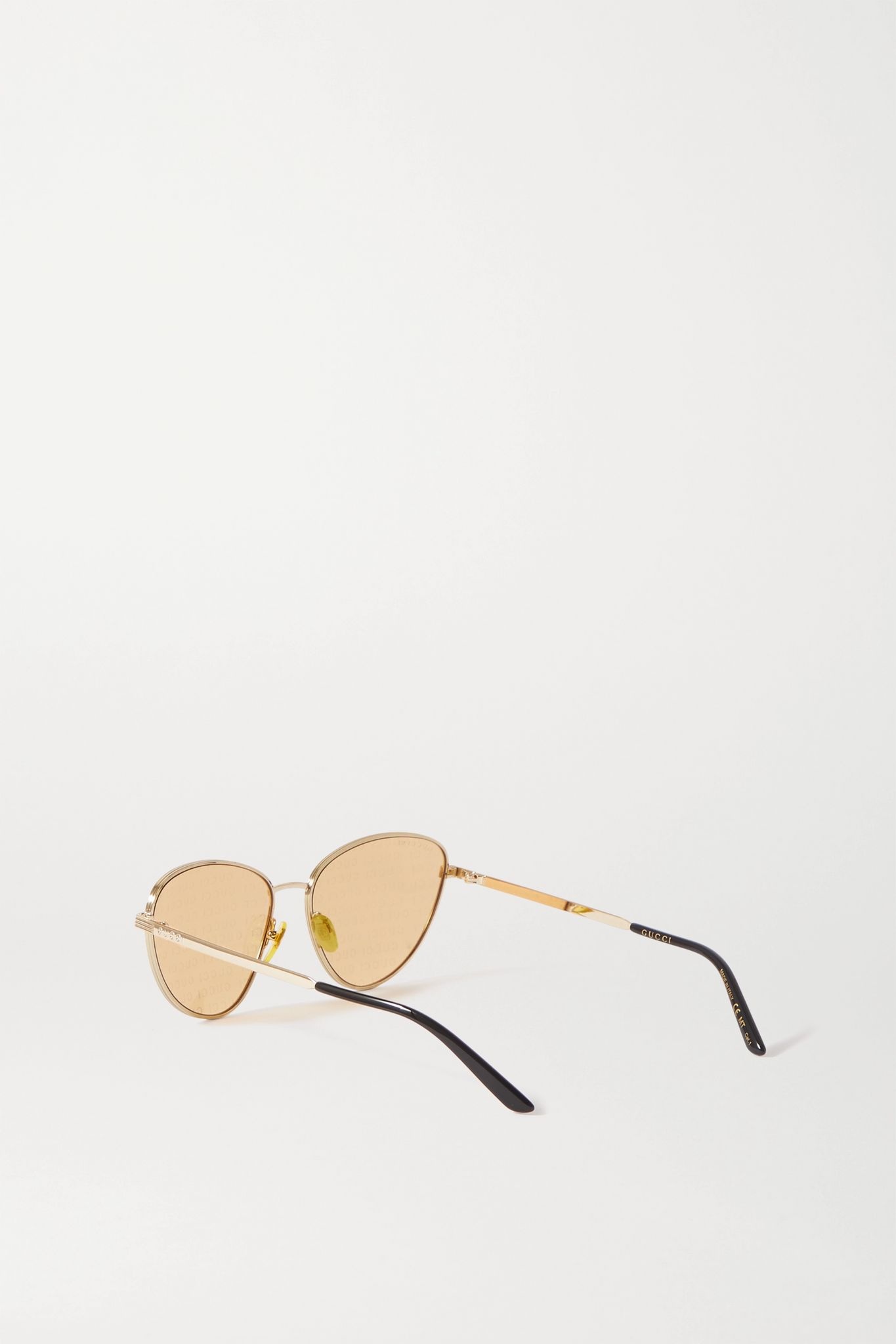 Cat-eye gold-tone and acetate sunglasses - 3