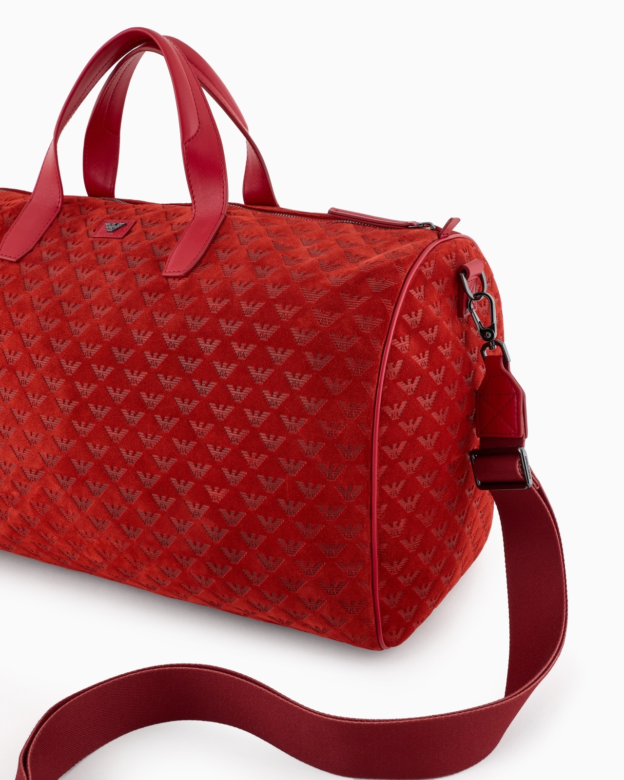 SUEDE DUFFEL BAG WITH ALL-OVER EMBOSSED EAGLE - 5