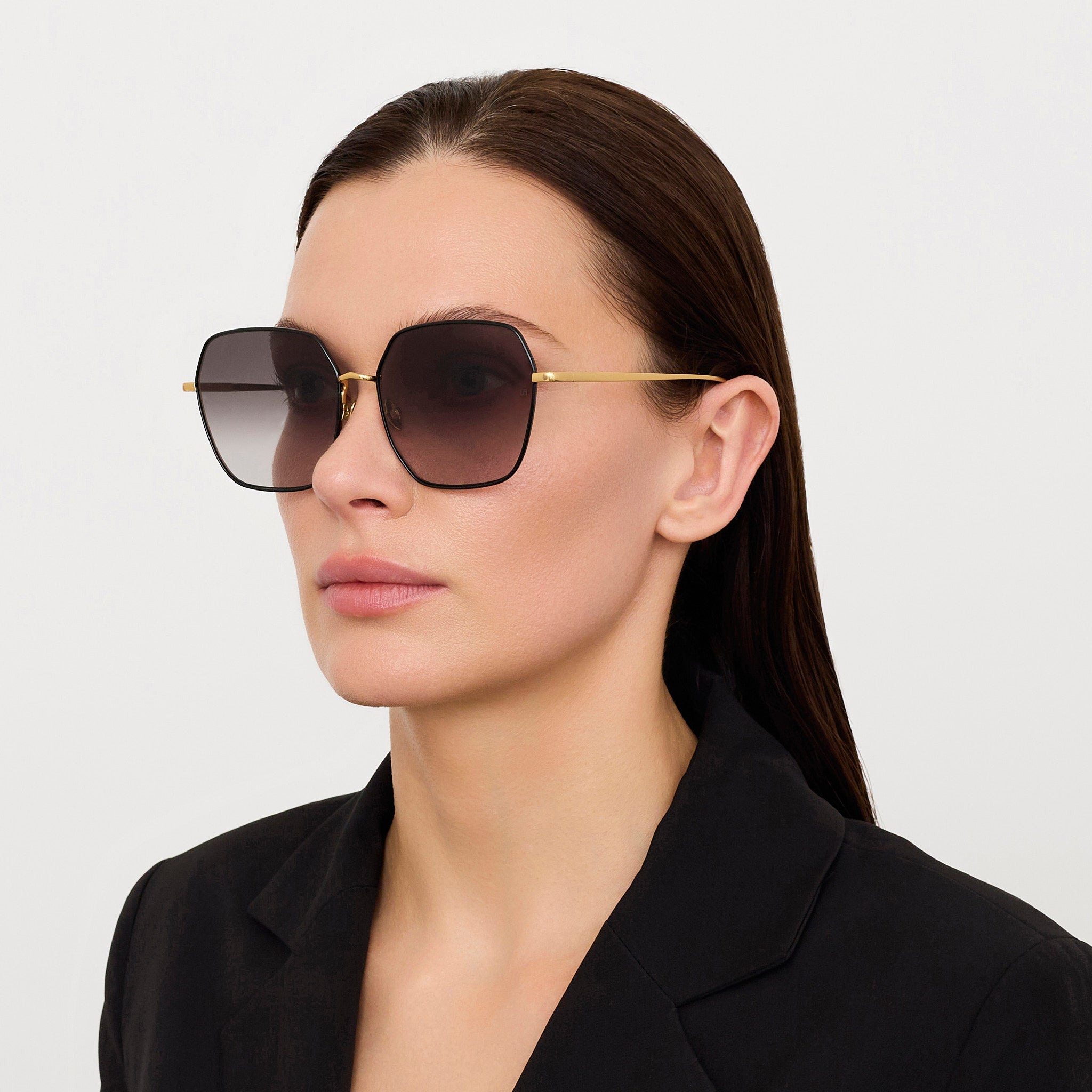 Darcie Sunglasses in Black and Gold - 2