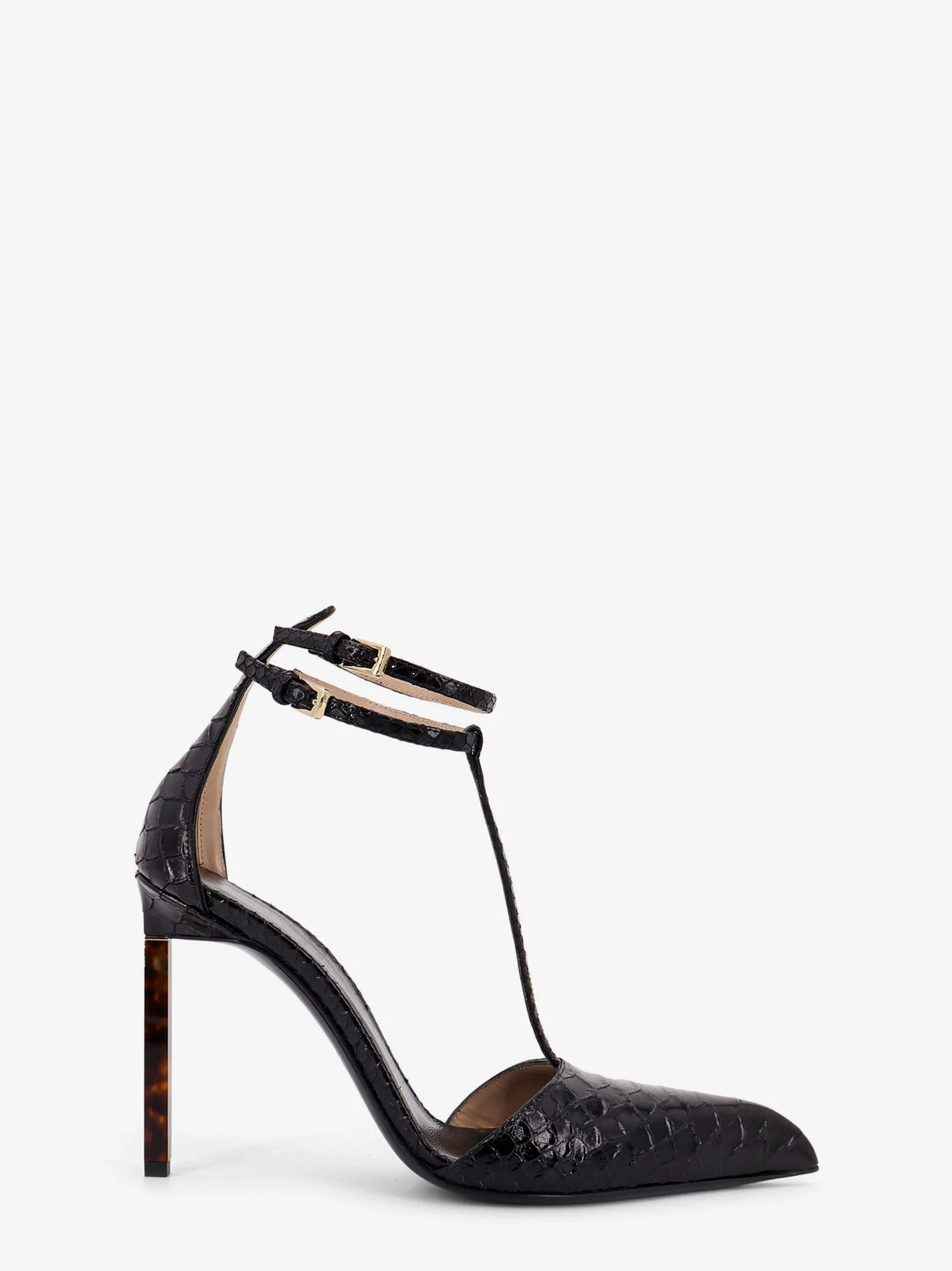 Tom Ford Python-Effect Leather Pumps Black - 1